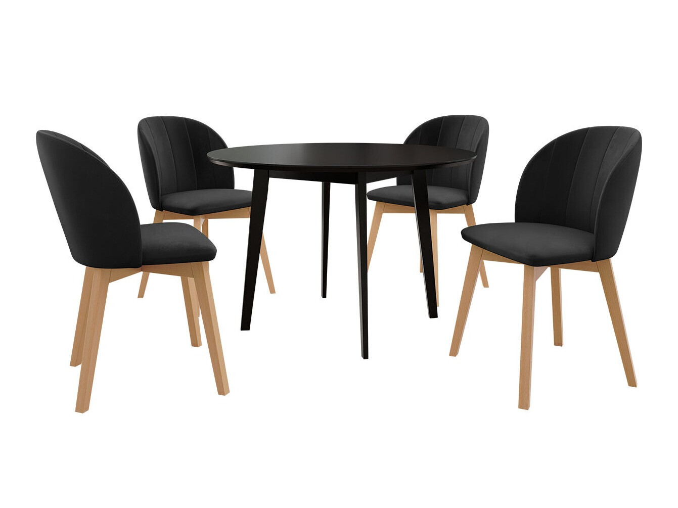 Eetkamerset Racine 136 (Zwart)