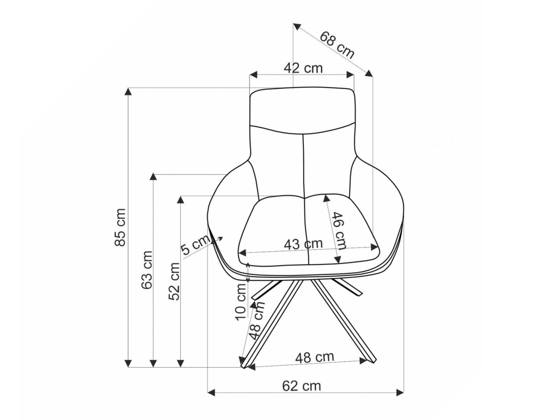 Stoel Houston 1872 (Grijs)