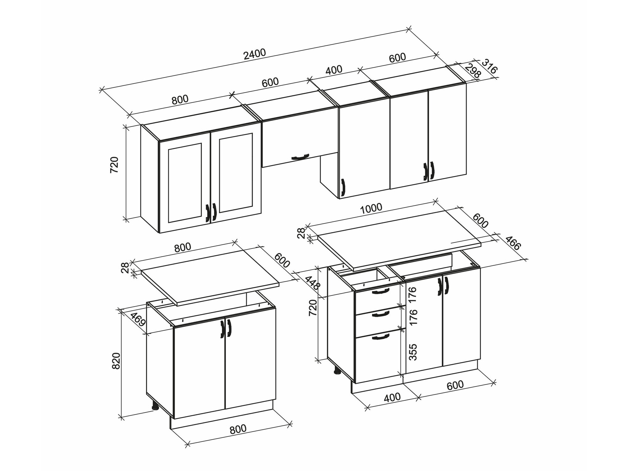 Keukenset Houston 1877 (Grijs)
