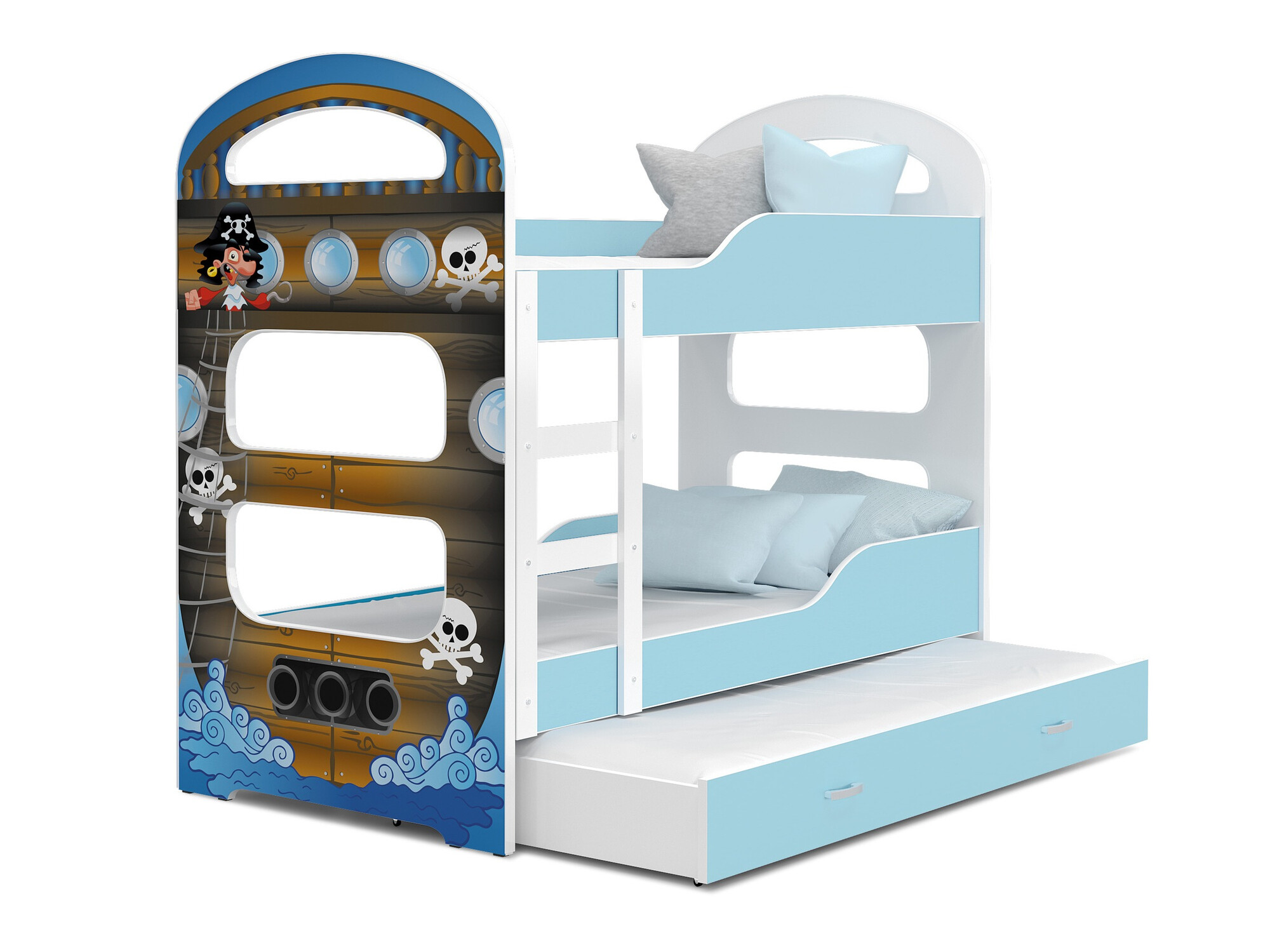 Stapelbed Aurora 116 (Wit + Blauw)