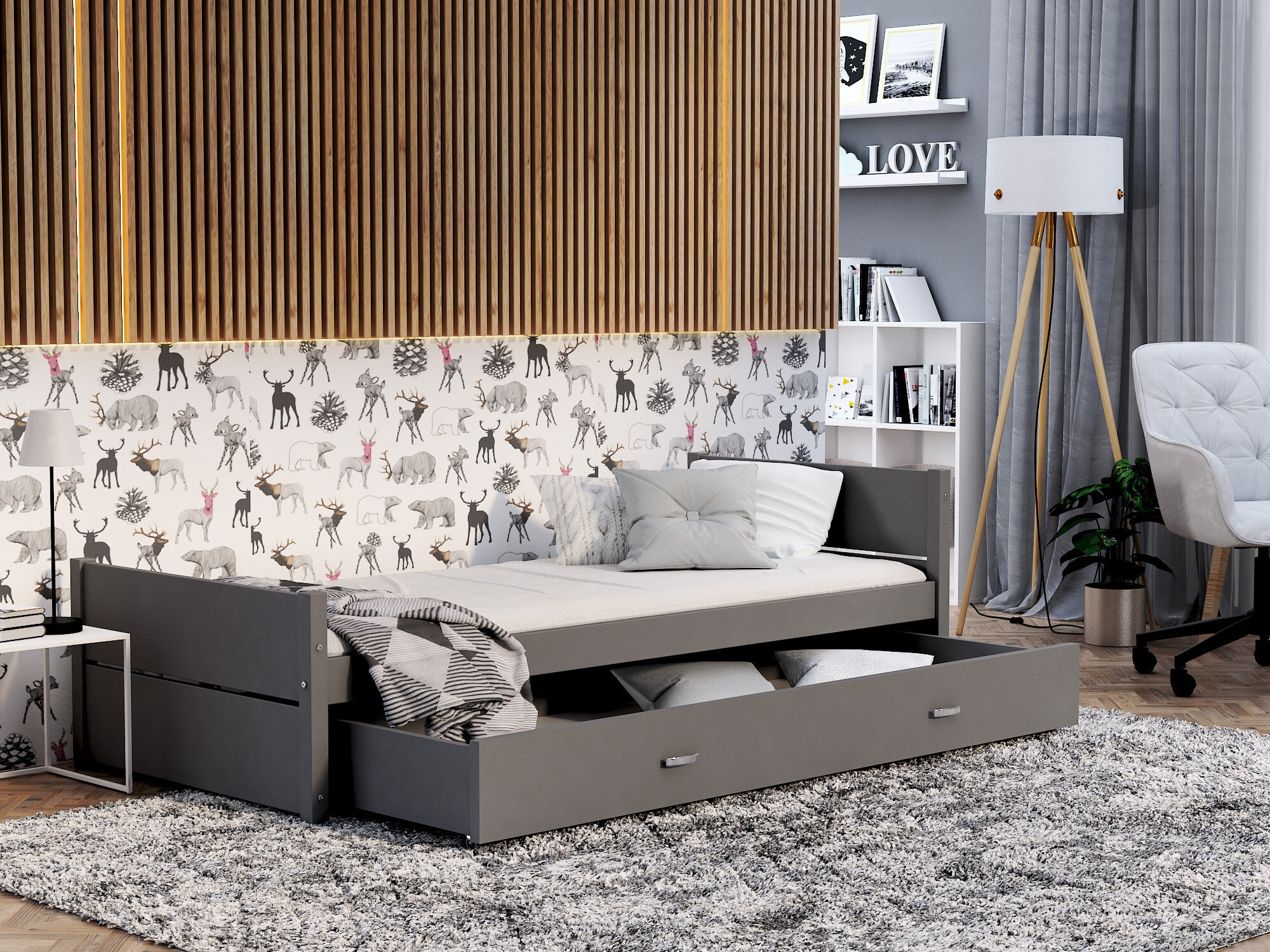 Bed Aurora 176 (Grijs)