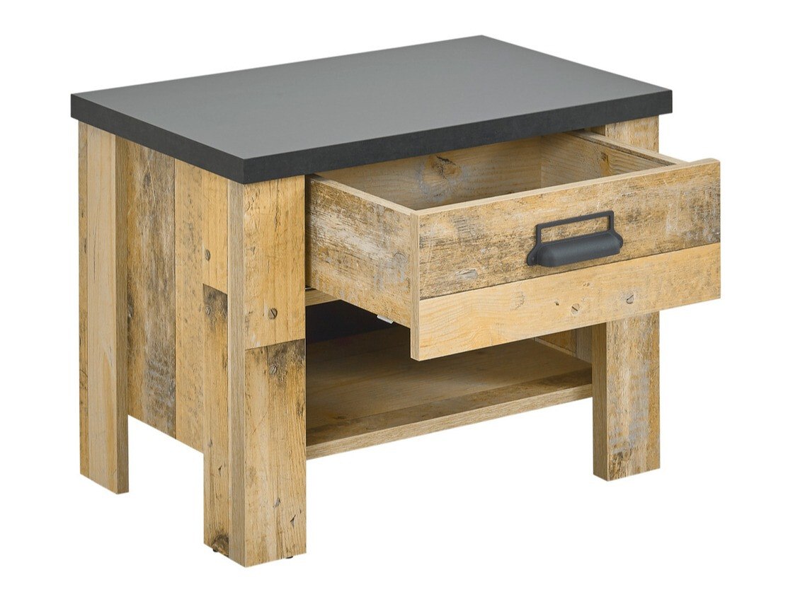 Slaapkamerset Cirtale 128 (Verouderd hout + Antraciet)