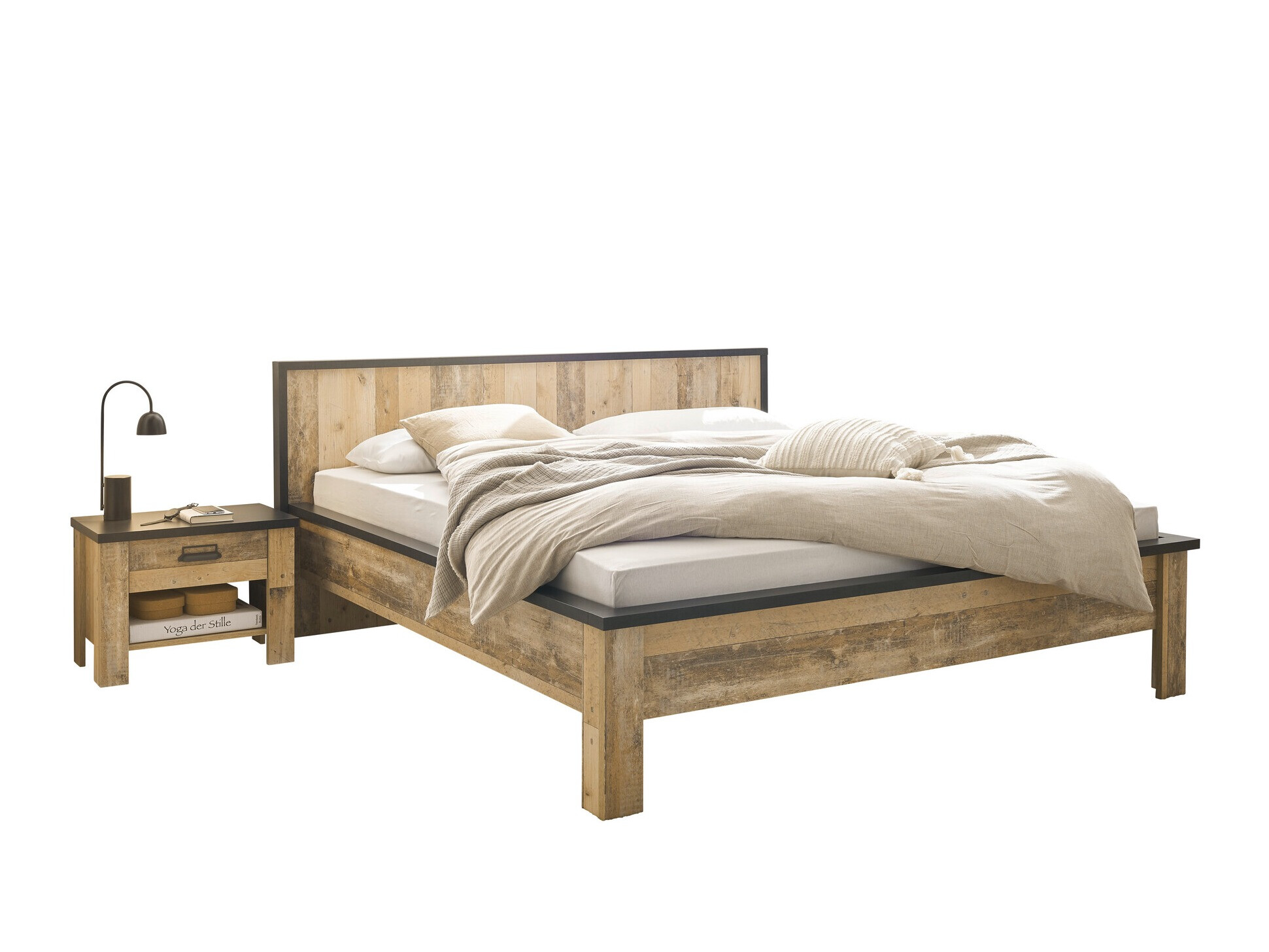 Slaapkamerset Cirtale 128 (Verouderd hout + Antraciet)