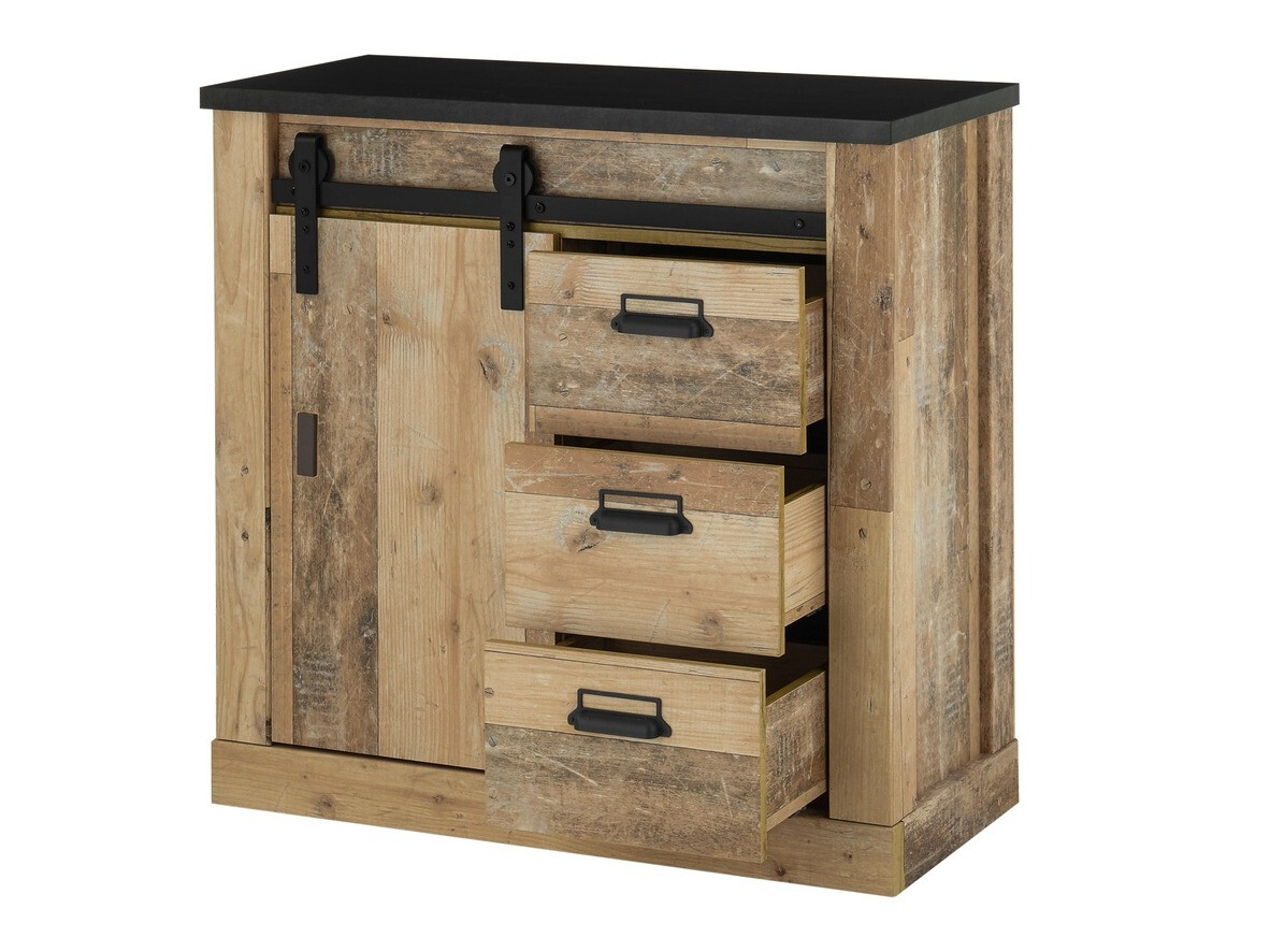 Woonkamerset Cirtale 132 (Verouderd hout + Antraciet)