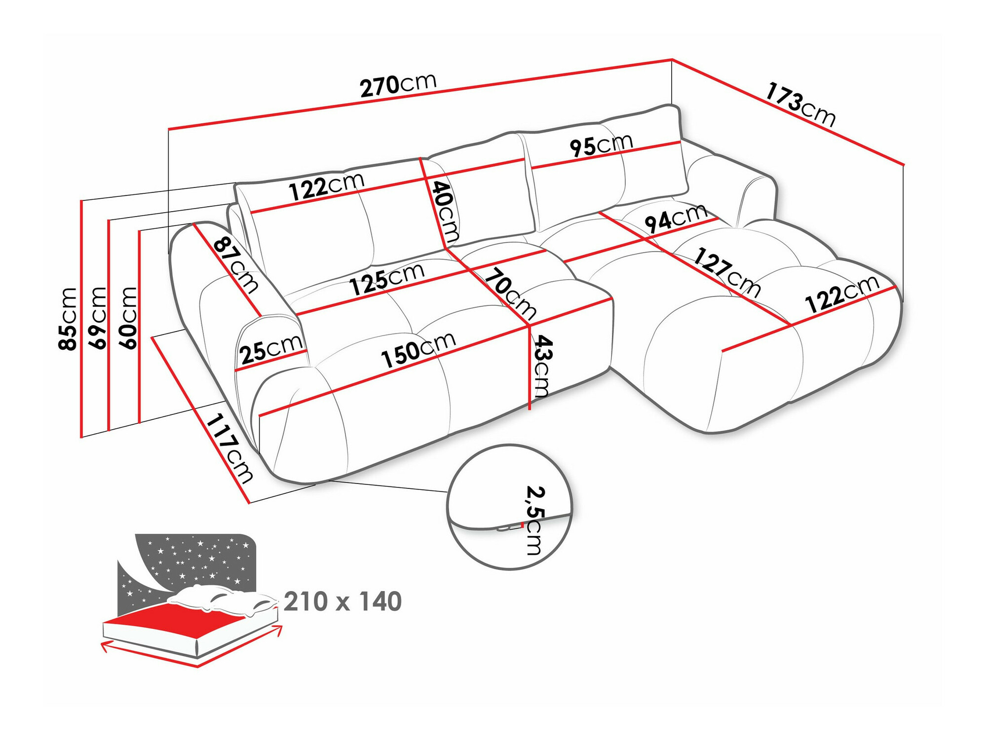 Hoekbank TrendyNest 109 (Now Or Never 83)