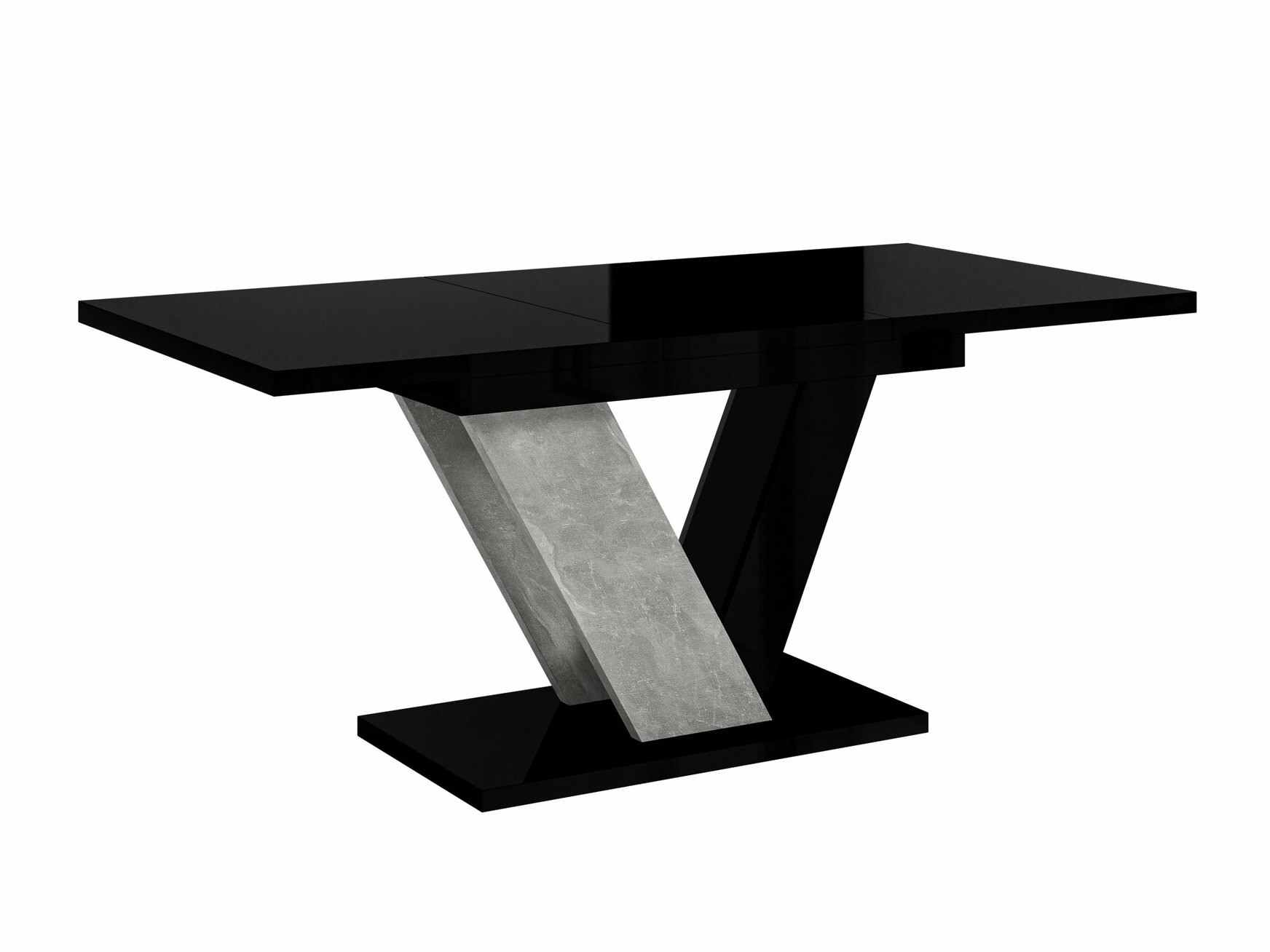 Tafel Violium (Glanzend zwart + Beton)