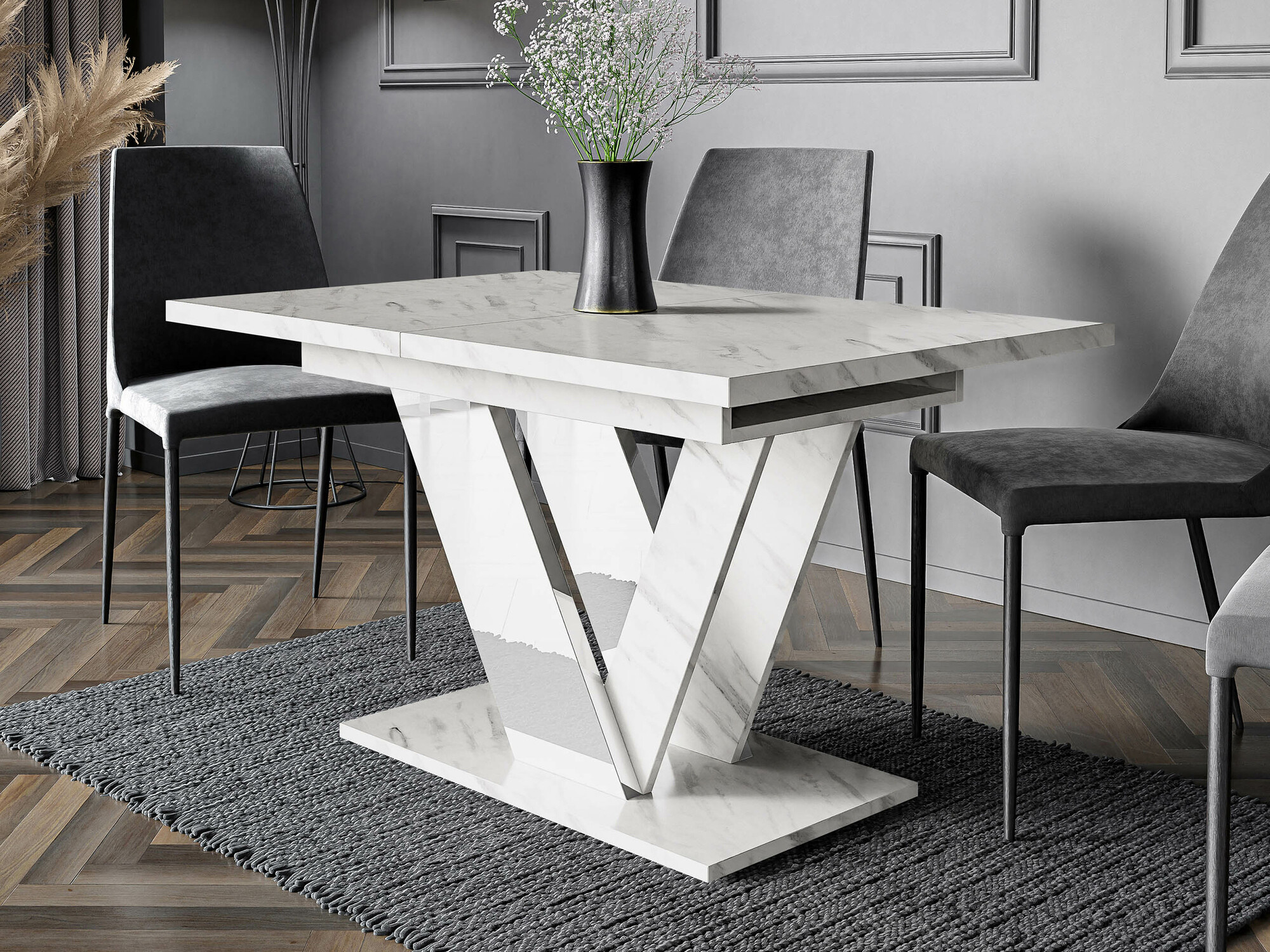 Tafel Violium (Wit marmer)