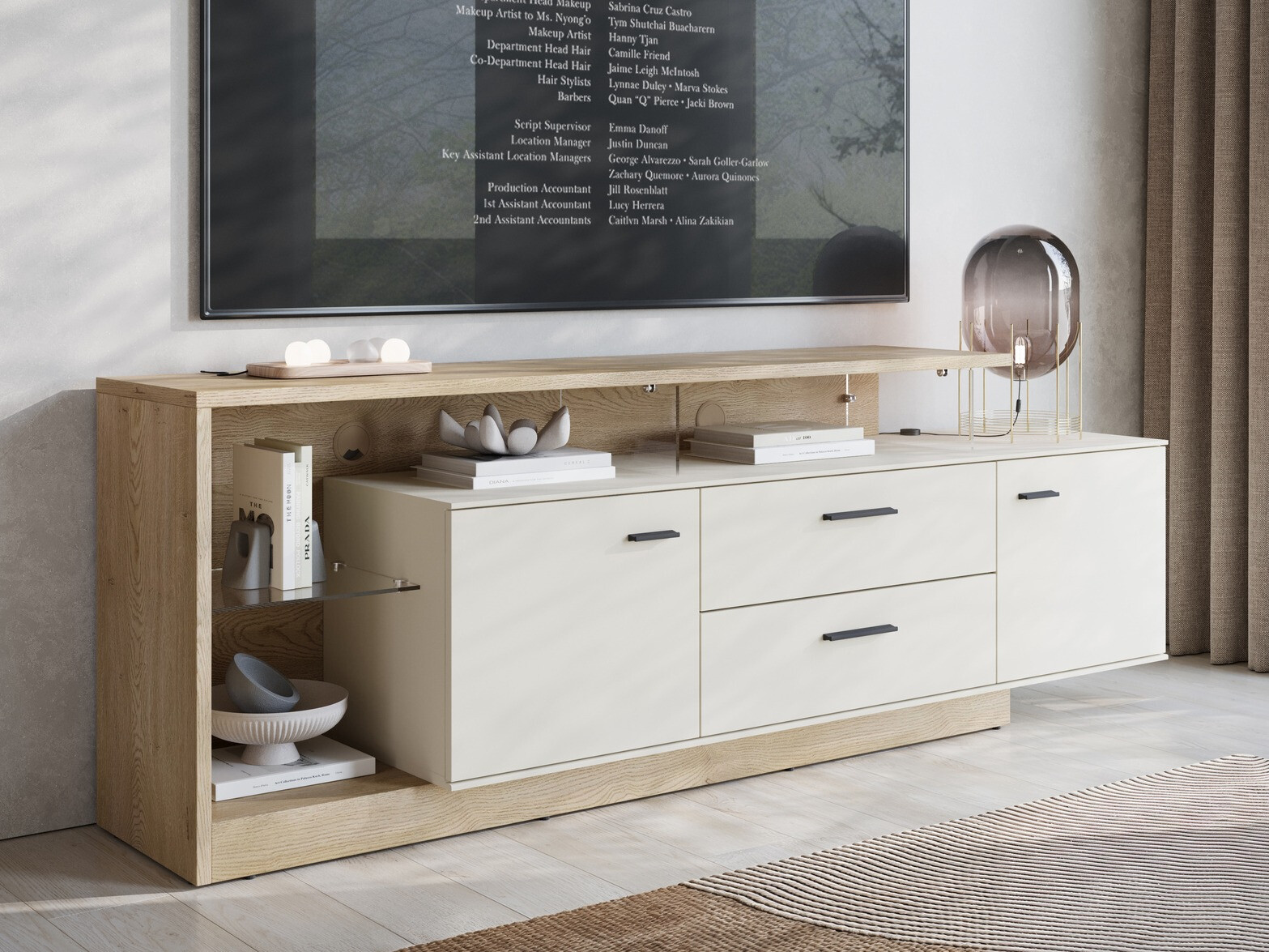 TV-meubel Ontario 137 (Sonoma eik + Kasjmier)