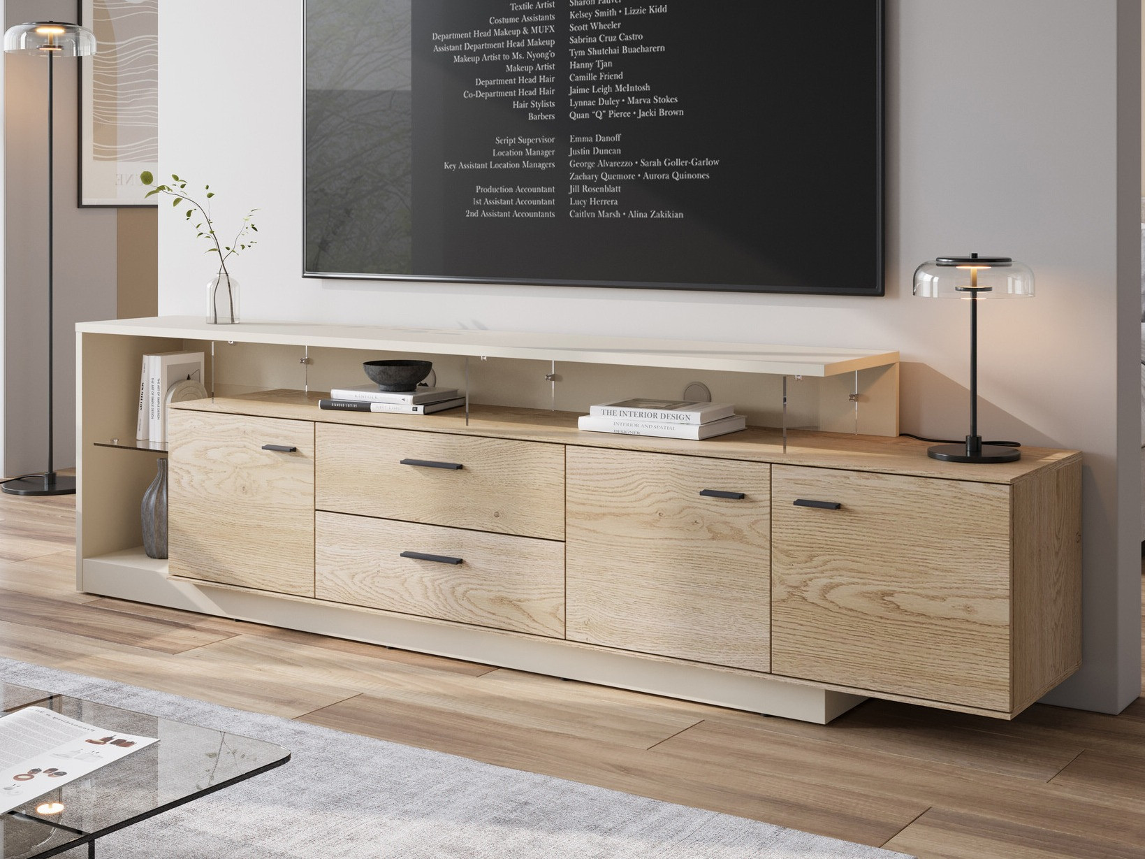 TV-meubel Ontario 138 (Kasjmier + Sonoma eik)