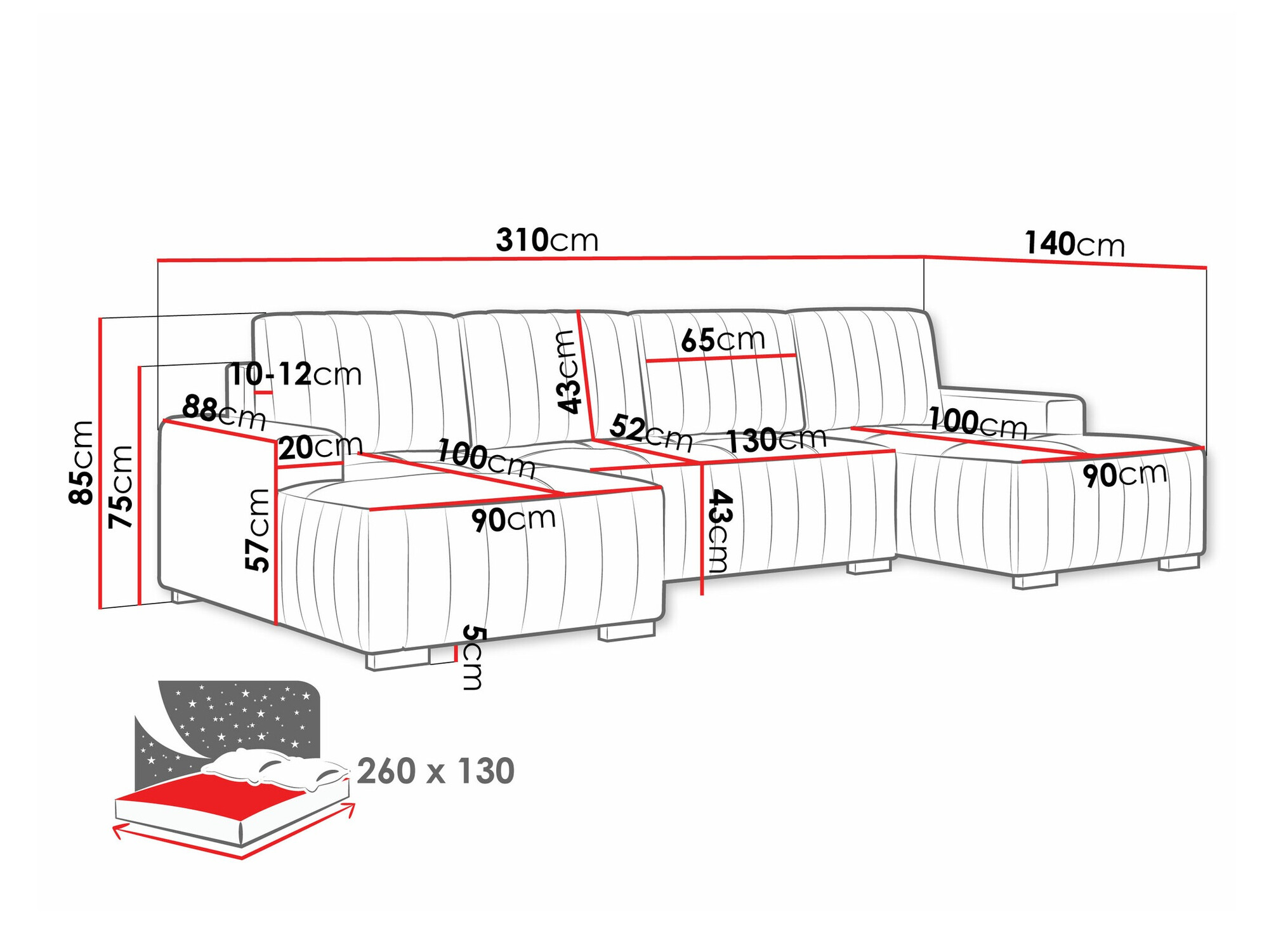 Hoekbank Columbus 232 (Manila 02)