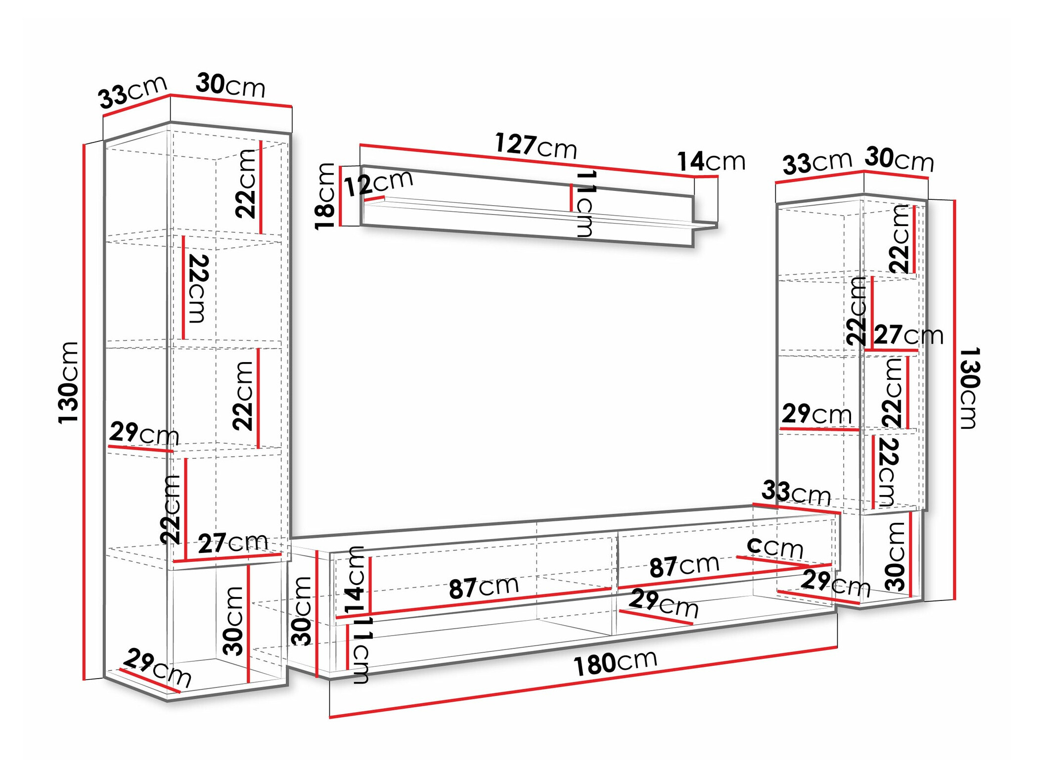 Woonkamerset Sarasota 176 (Grafiet)