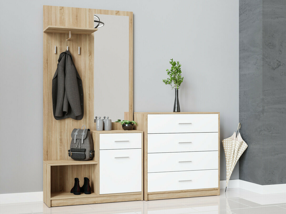 Gangmeubelset Novsore 121 (Sonoma eik + Wit)