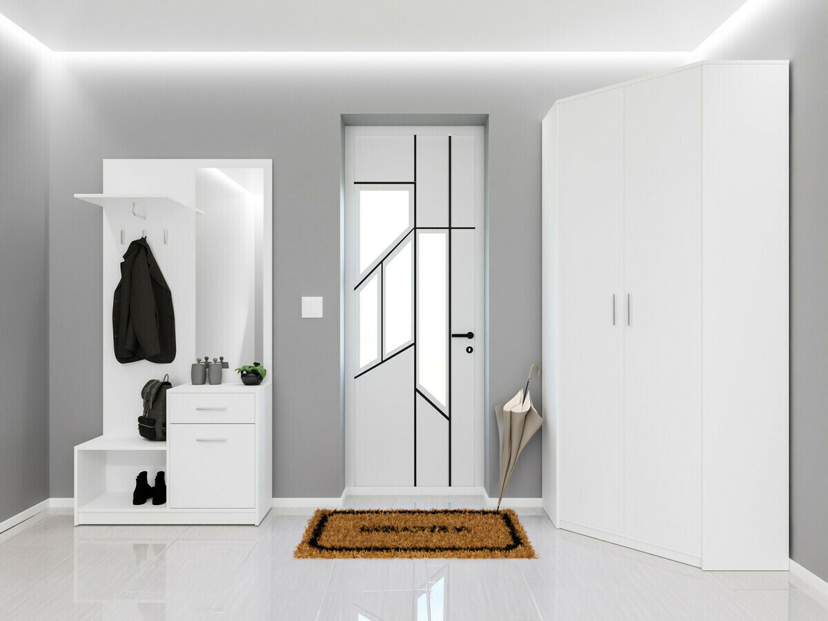 Hoekkledingkast Novsore 119 (Wit)