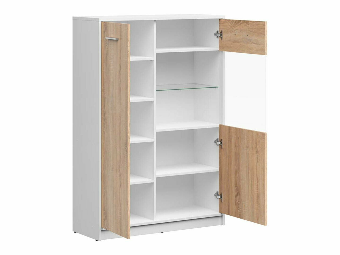 Boekenkast Novsore 138 (Wit + Sonoma eik)