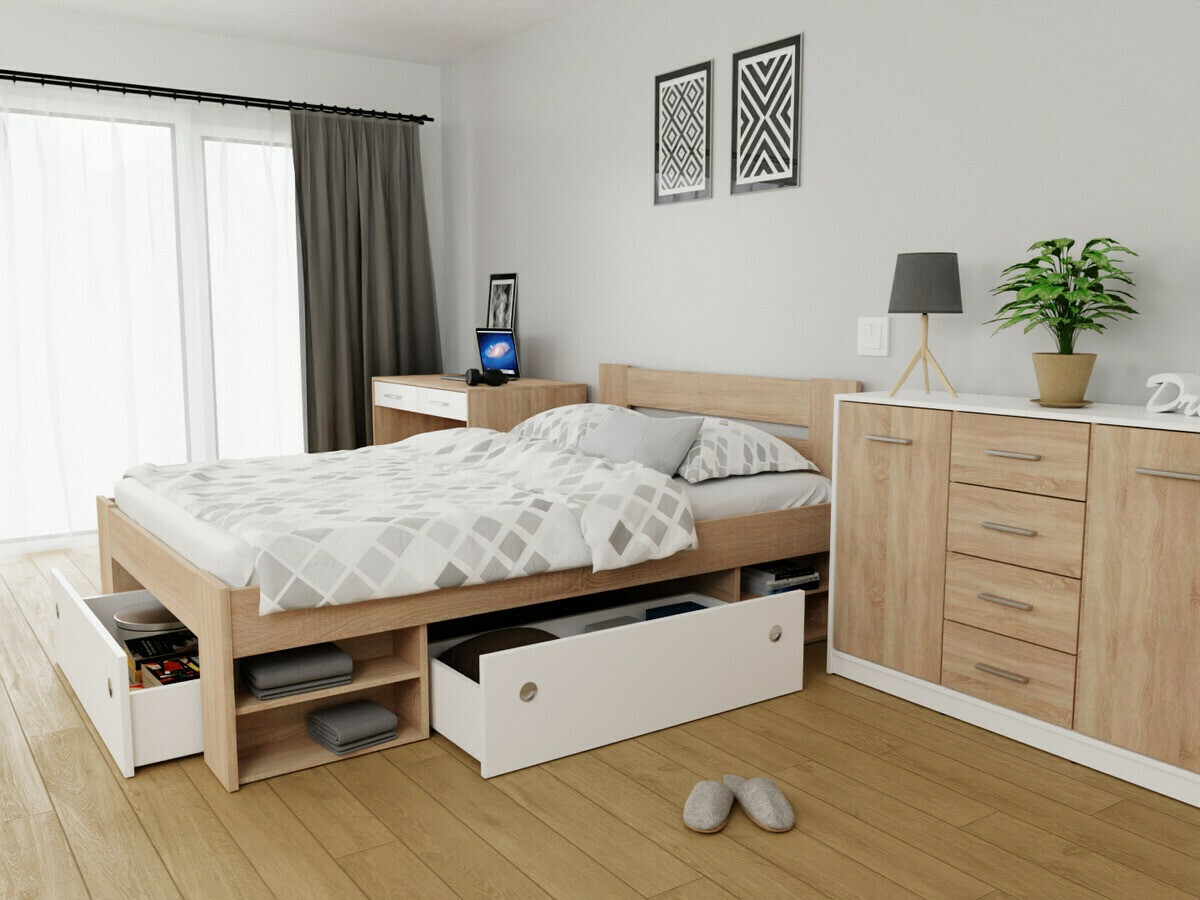 Bed Novsore 128 (Sonoma eik)