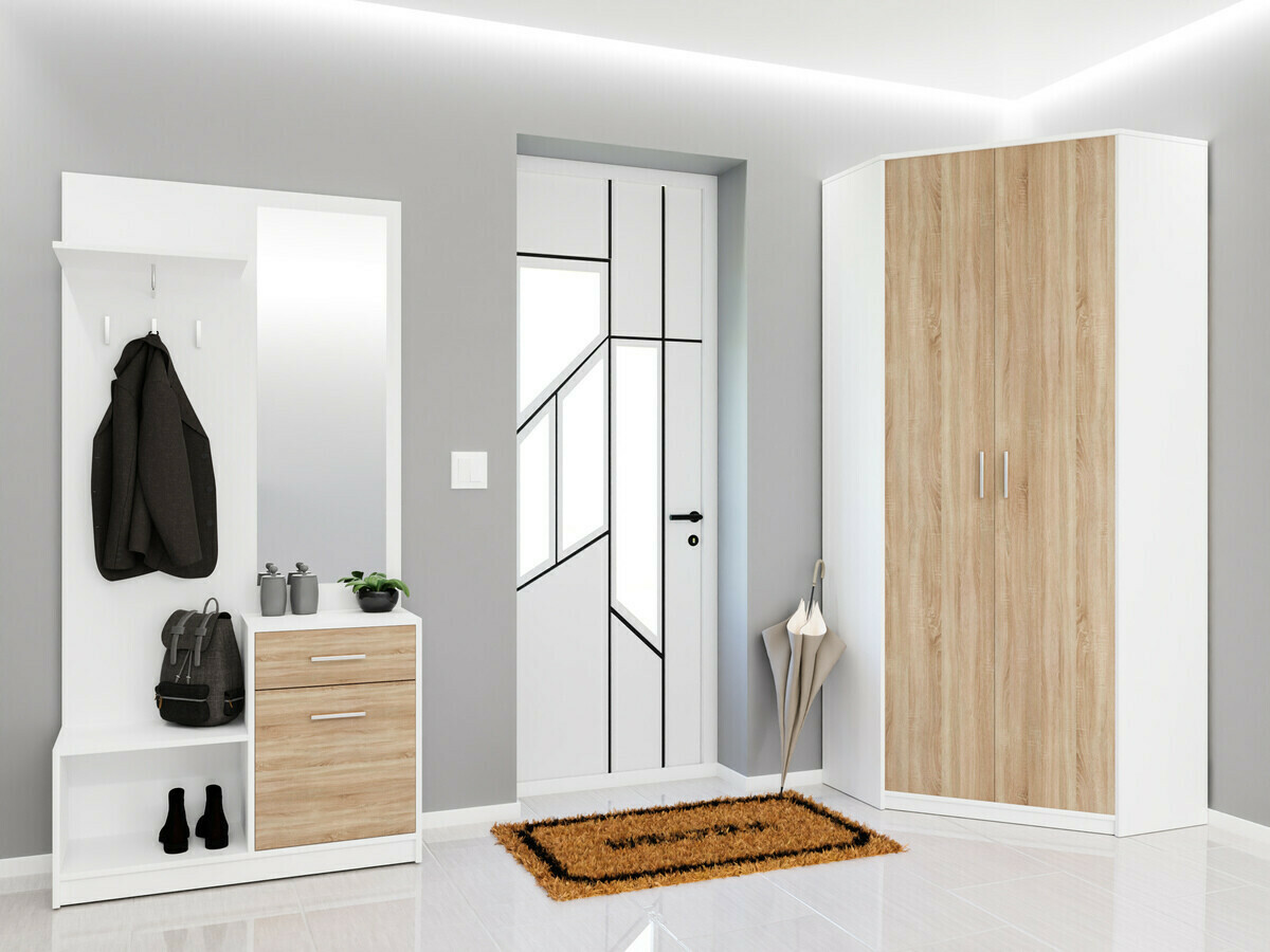 Gangmeubelset Novsore 145 (Wit + Sonoma eik)