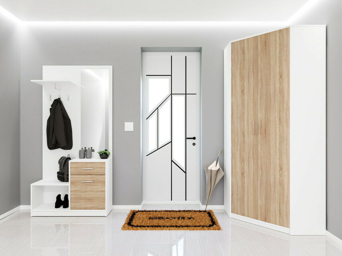 Gangmeubelset Novsore 145 (Wit + Sonoma eik)