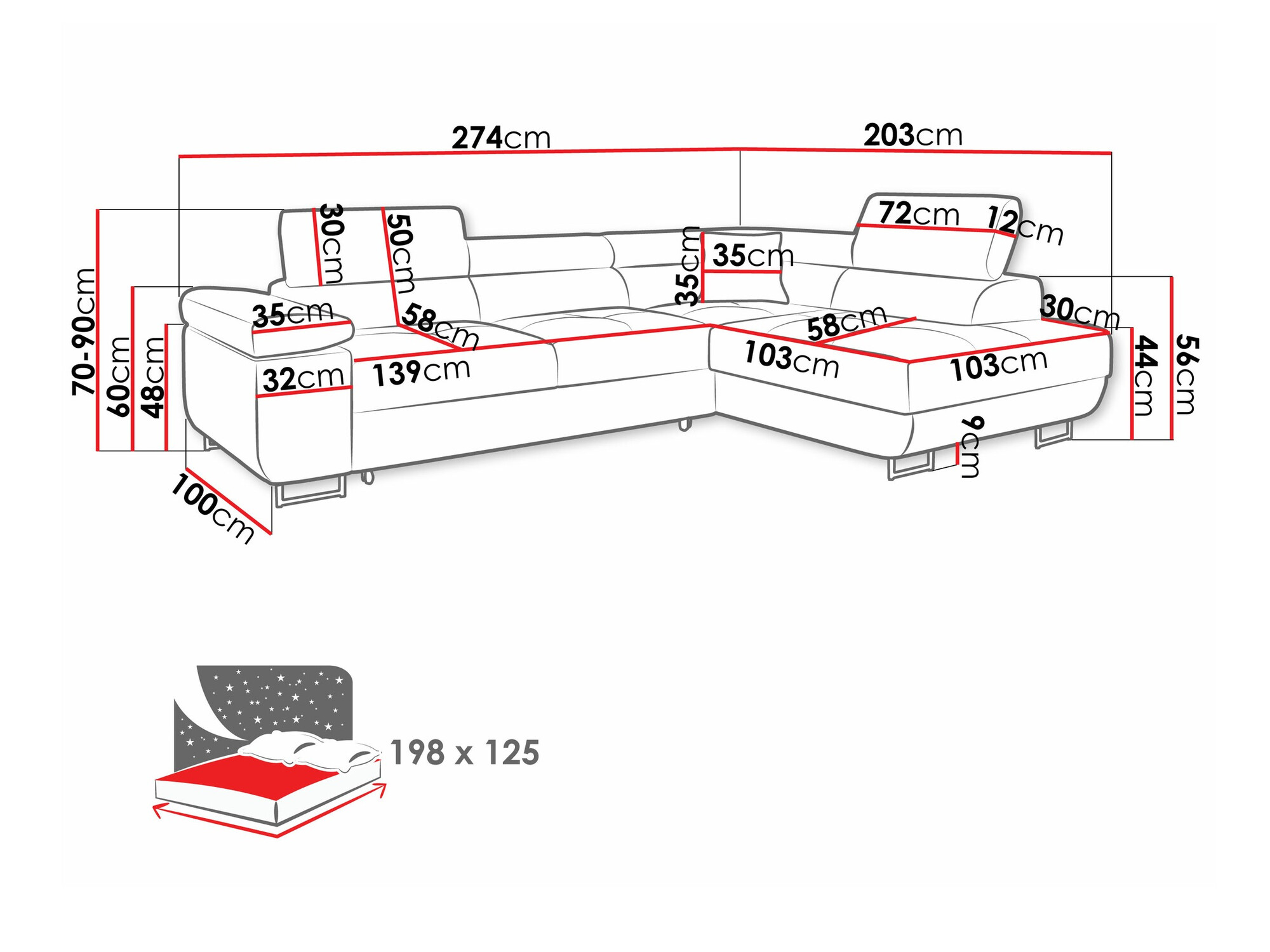Hoekbank Comfivo Eliferu 100 (Manila 35)