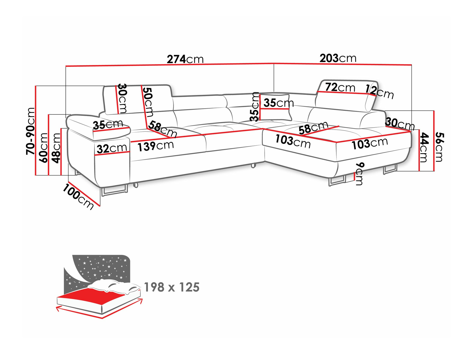 Hoekbank Comfivo Eliferu 100 (Poso 135)