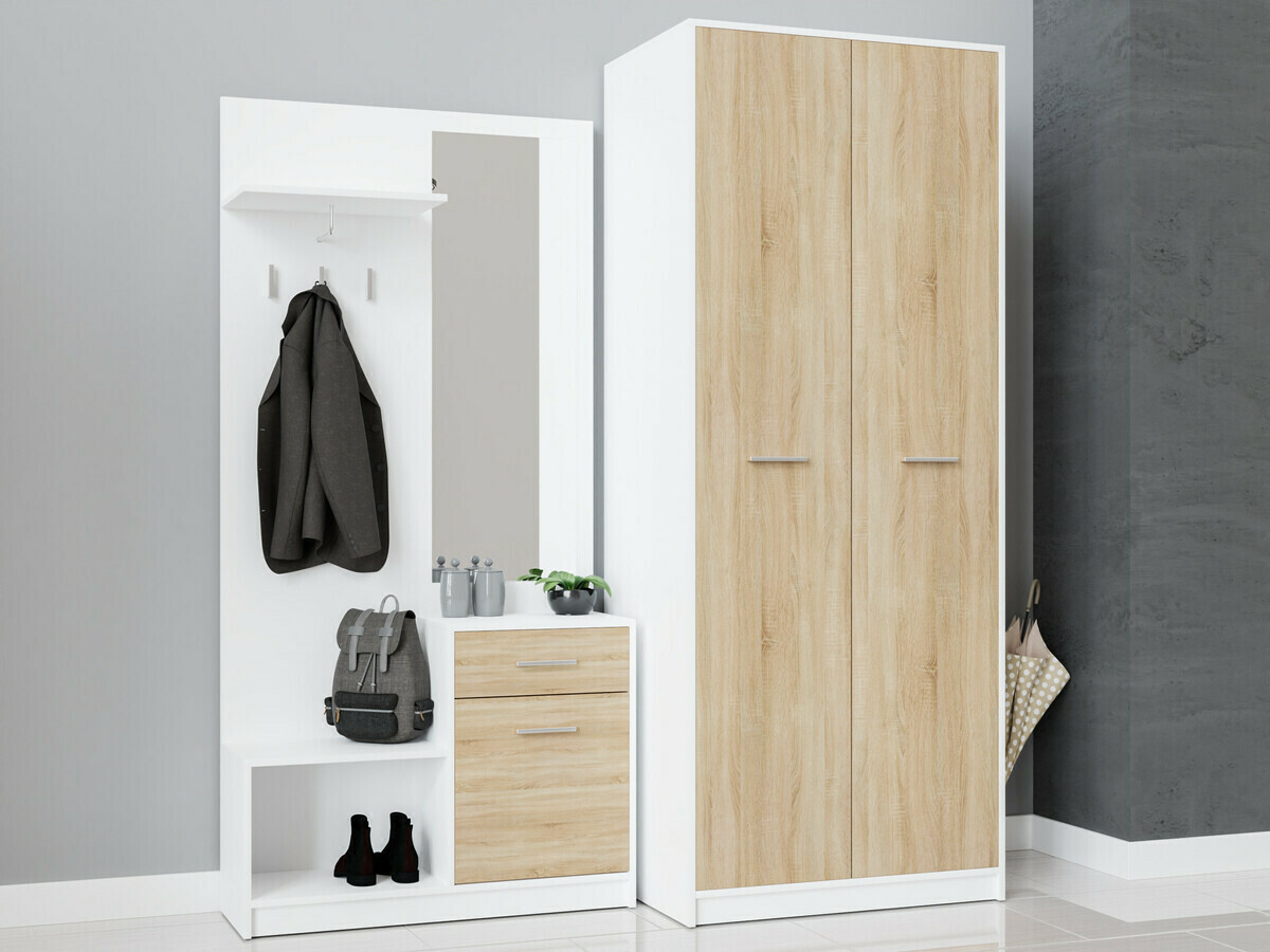 Gangmeubelset Novsore 146 (Wit + Sonoma eik)