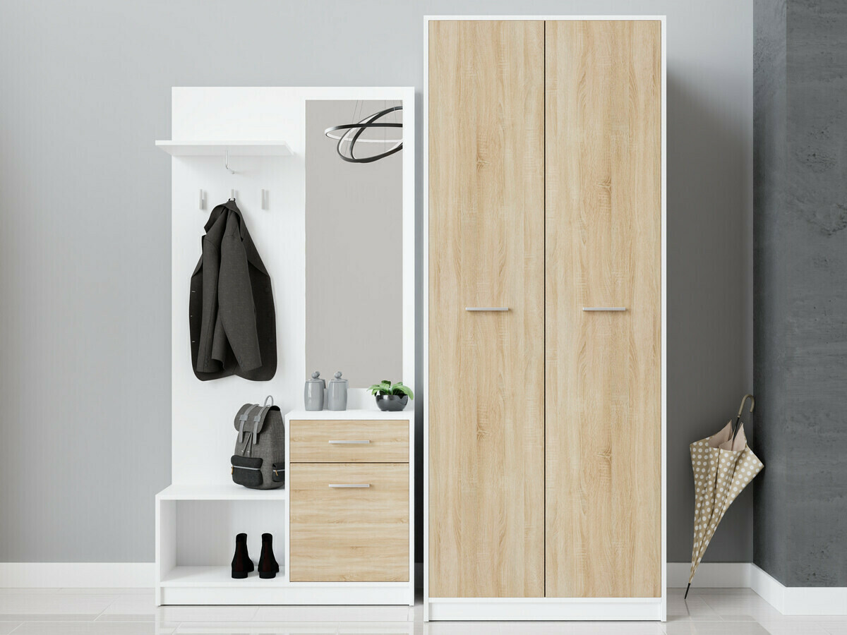 Gangmeubelset Novsore 146 (Wit + Sonoma eik)