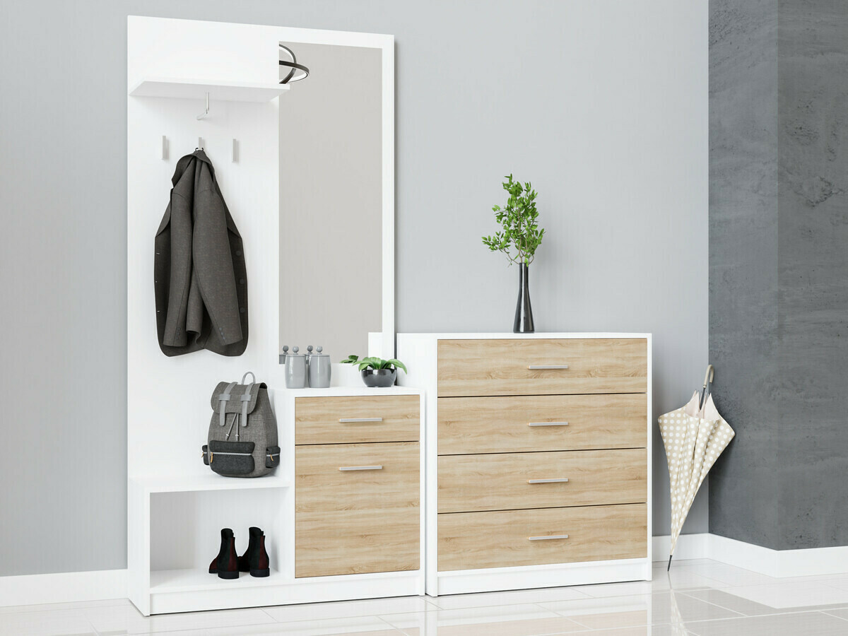 Gangmeubelset Novsore 148 (Wit + Sonoma eik)