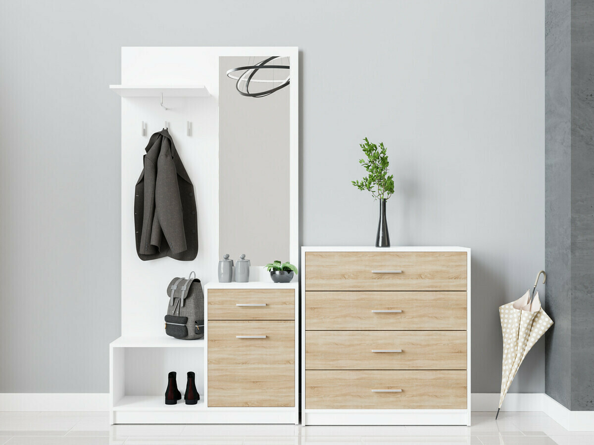 Gangmeubelset Novsore 148 (Wit + Sonoma eik)