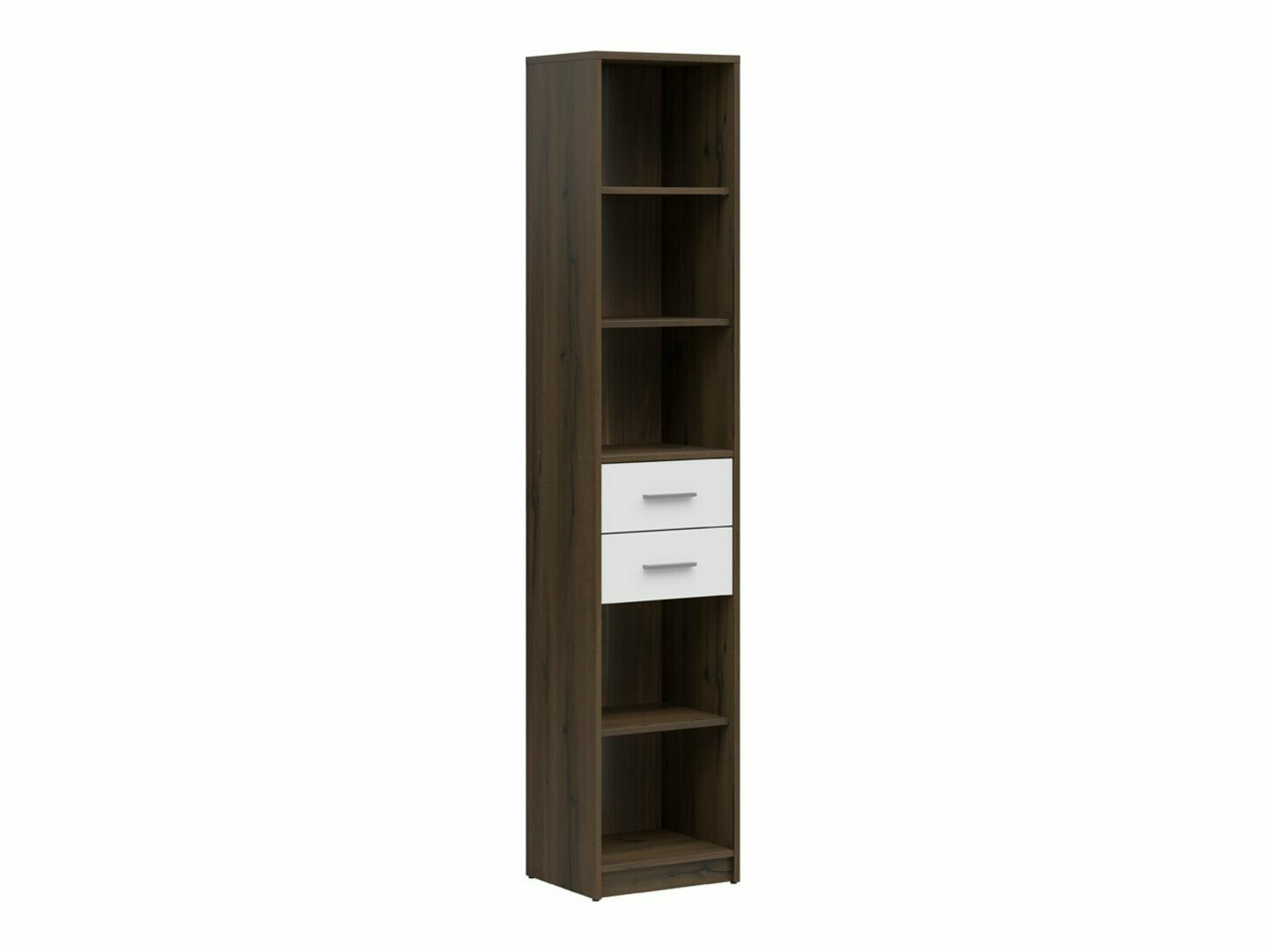 Boekenkast Novsore 122 (Donkere eik + Wit)
