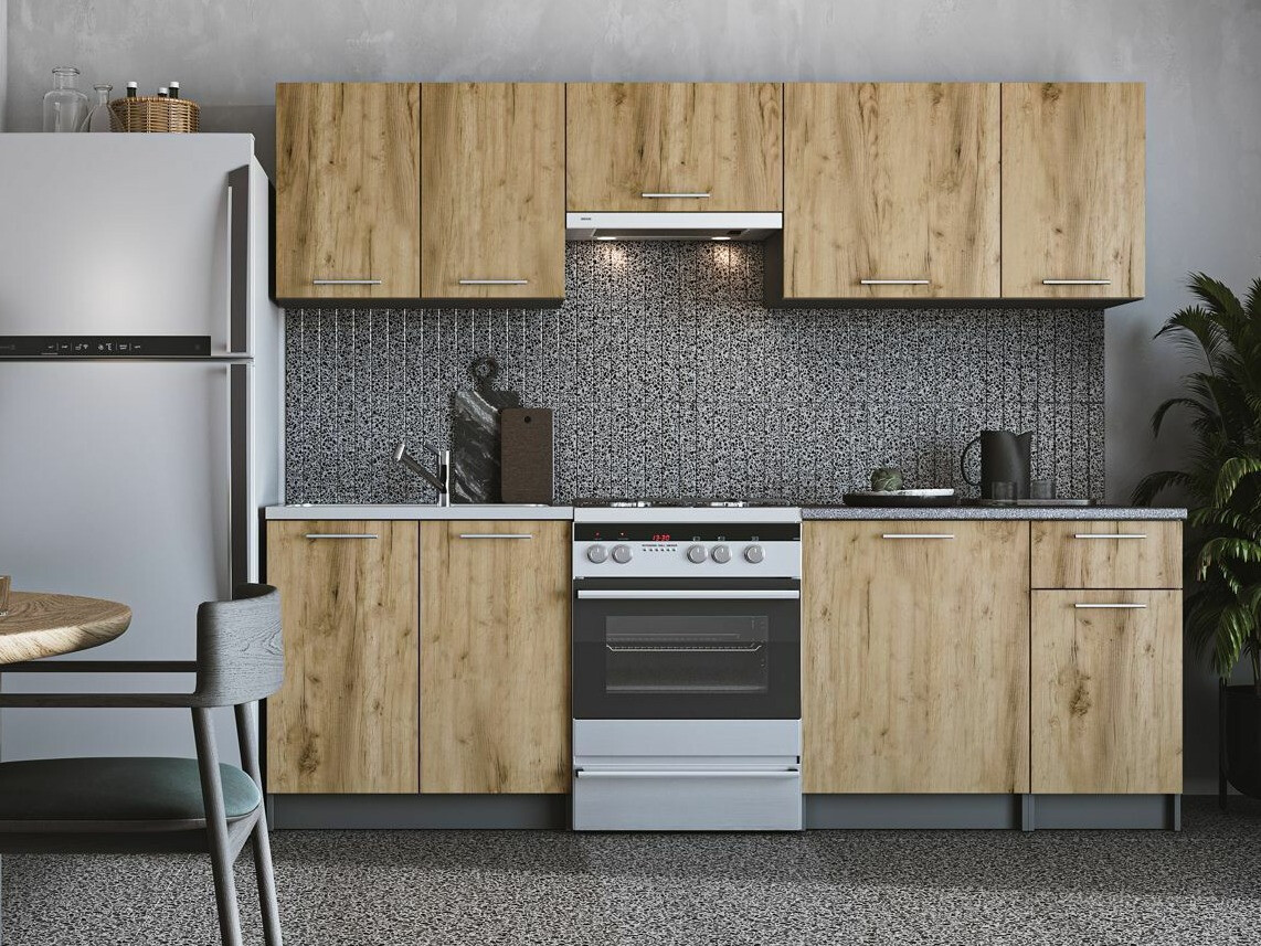Keukenset Houston 856 (Wotan eik + Antraciet)