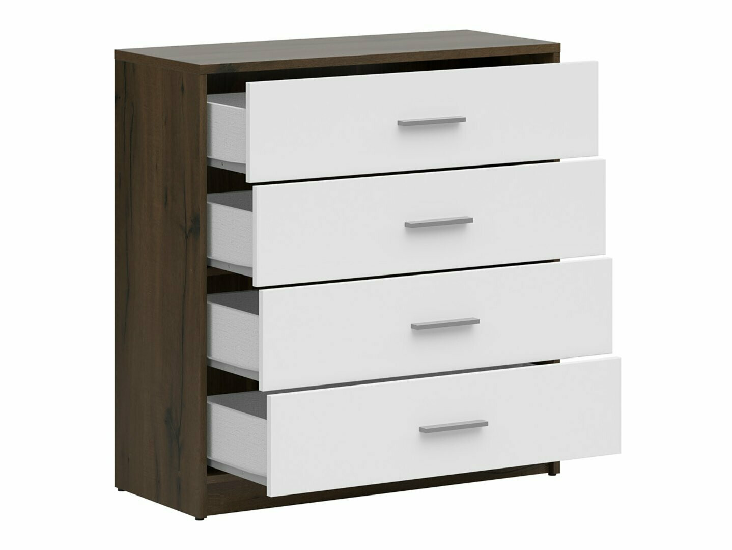 Ladekast Novsore 101 (Donkere eik + Wit)