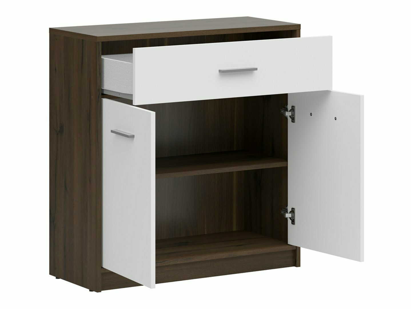 Ladekast Novsore 115 (Donkere eik + Wit)