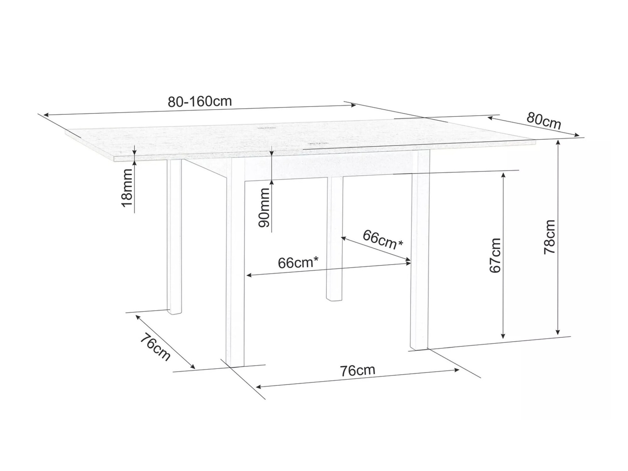 Tafel Detroit 898 (Artisan eiken + Zwart)