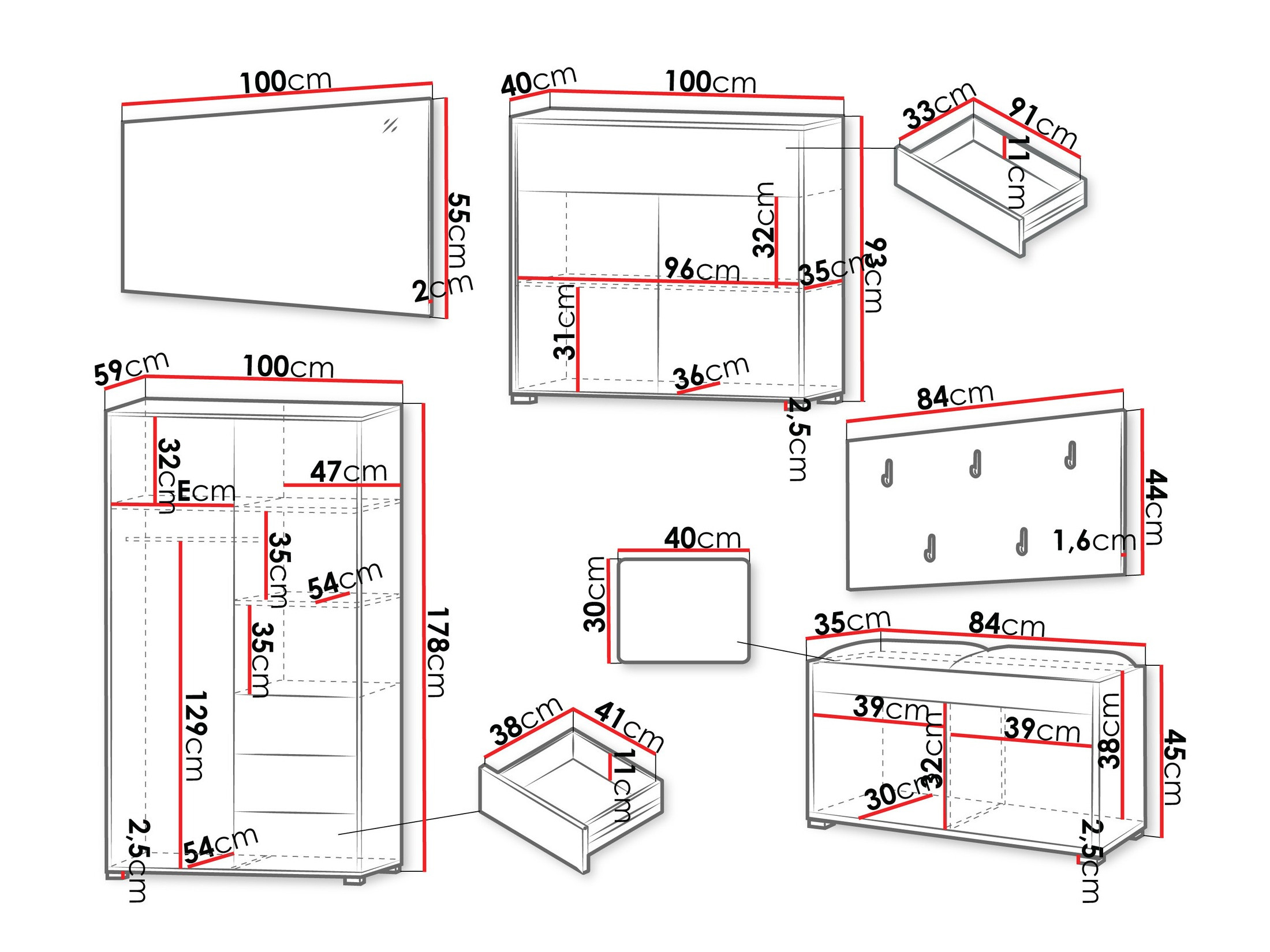 Gangmeubelset Comfivo Fersoe 118 (Wit)