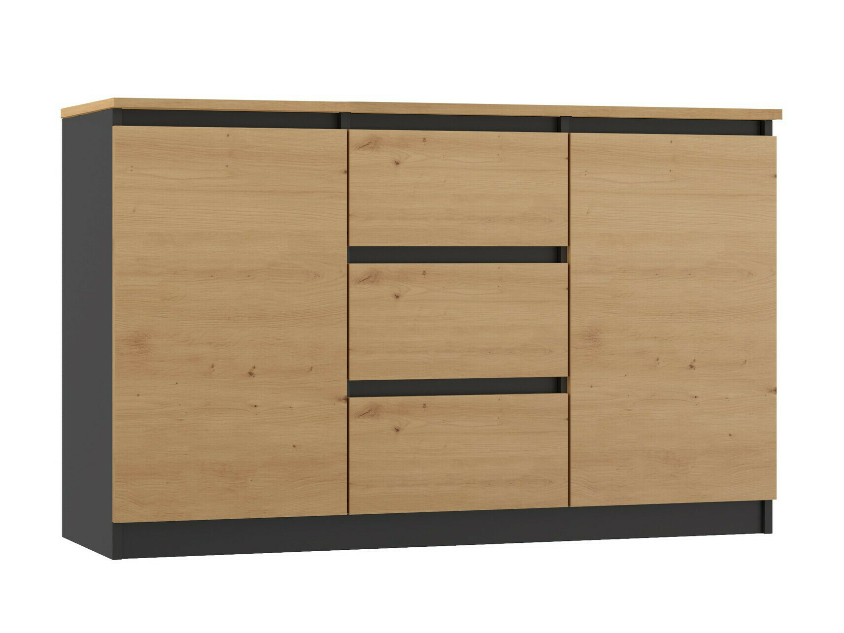 Ladekast Elbvelu 109 (Antraciet + Artisan eiken)