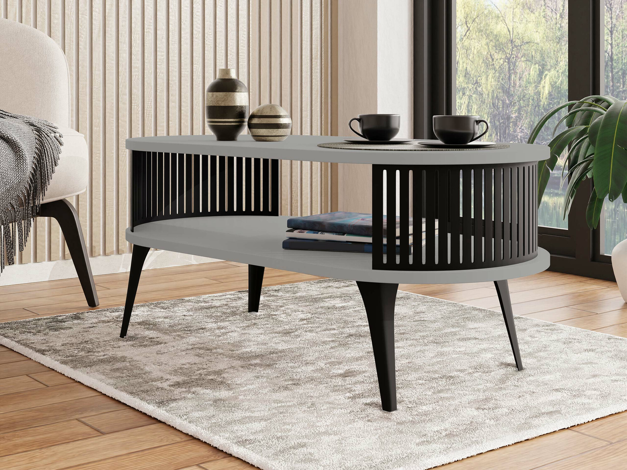 Salontafel Vitum III (Zwart + Grafiet)
