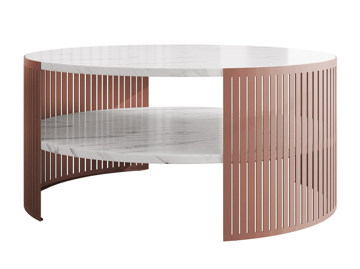 Salontafel Civer II (Roze + Wit marmer)