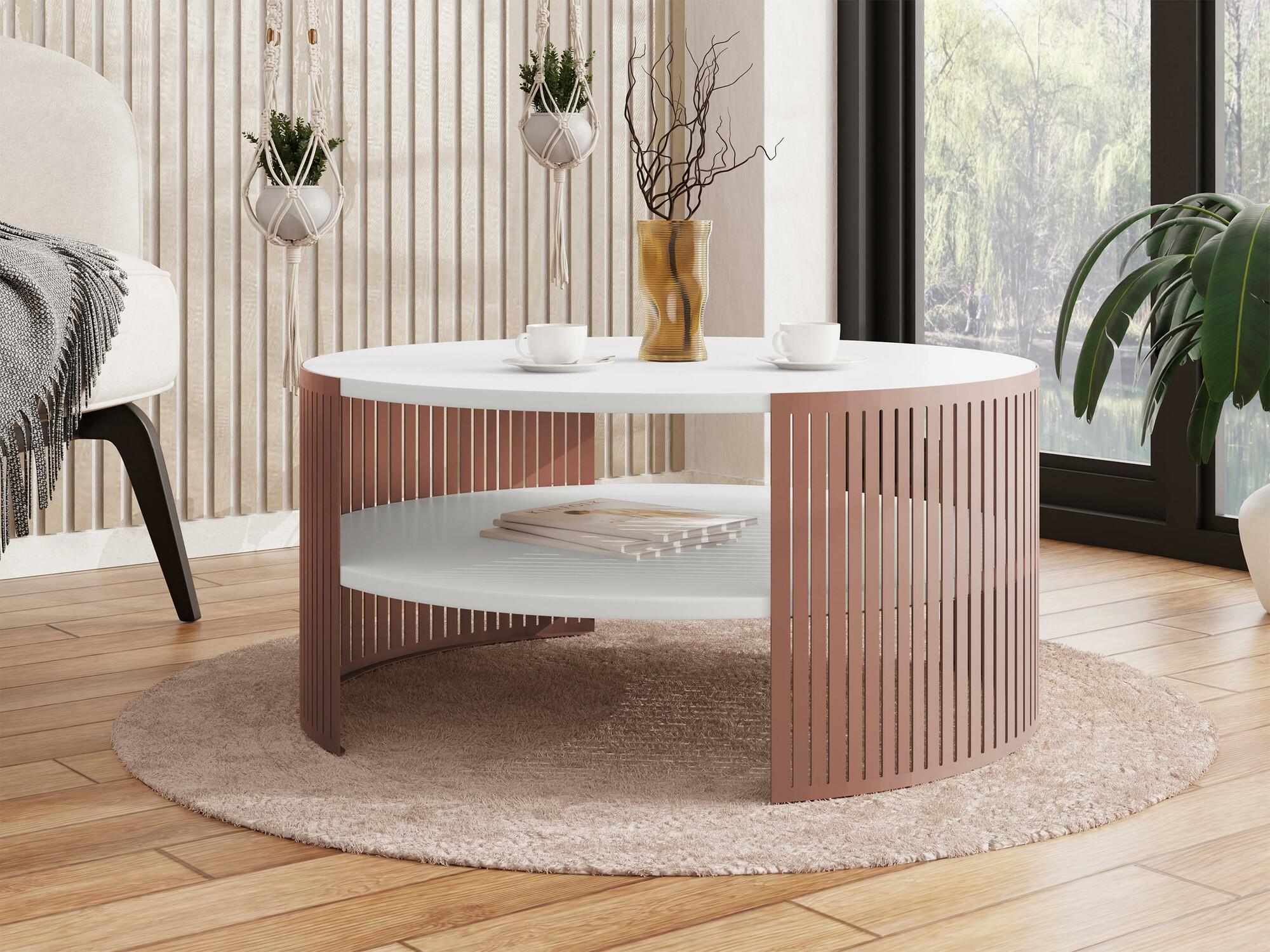 Salontafel Civer II (Roze + Wit)