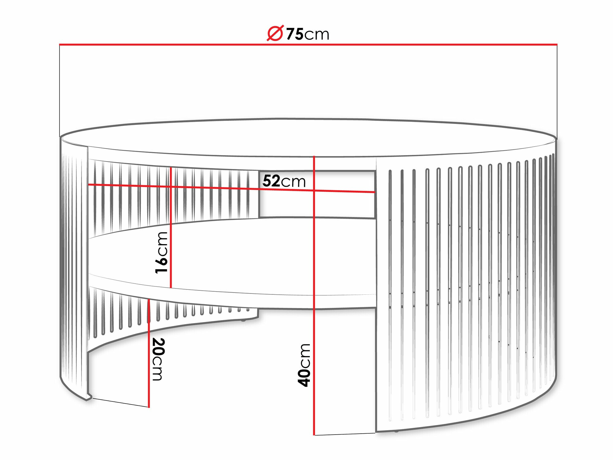 Salontafel Civer II (Roze + Wit)