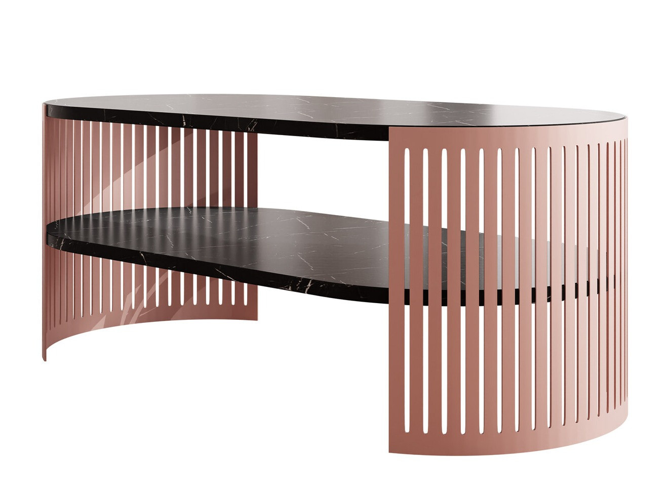 Salontafel Civer V (Roze + Zwart marmer)