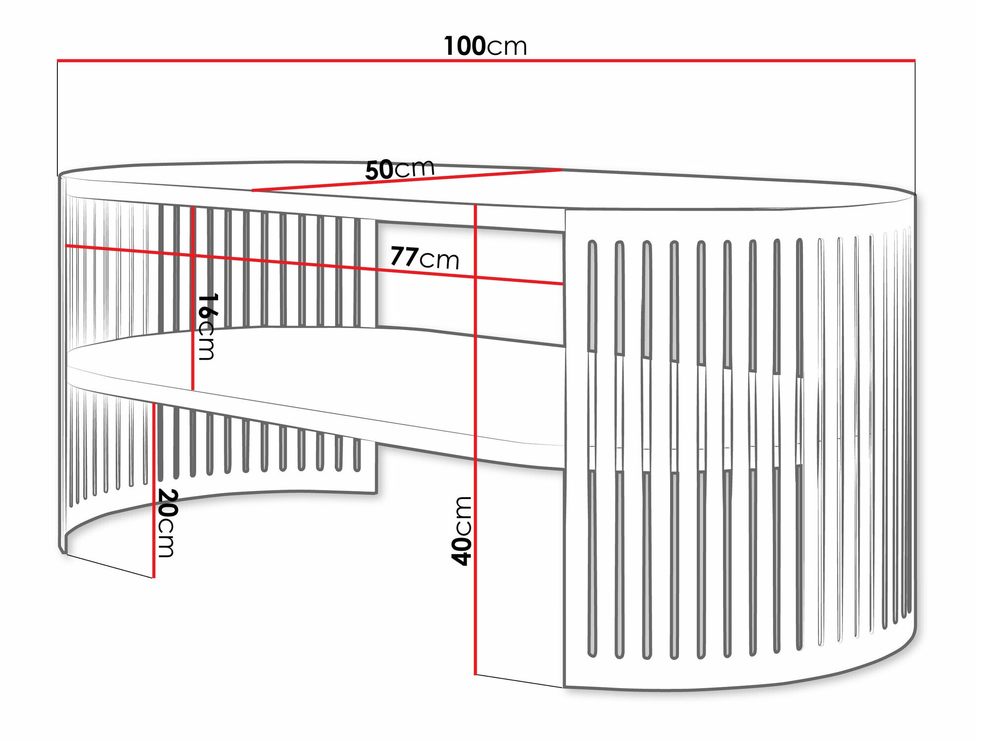 Salontafel Sordore 116 (Gouden + Wit)