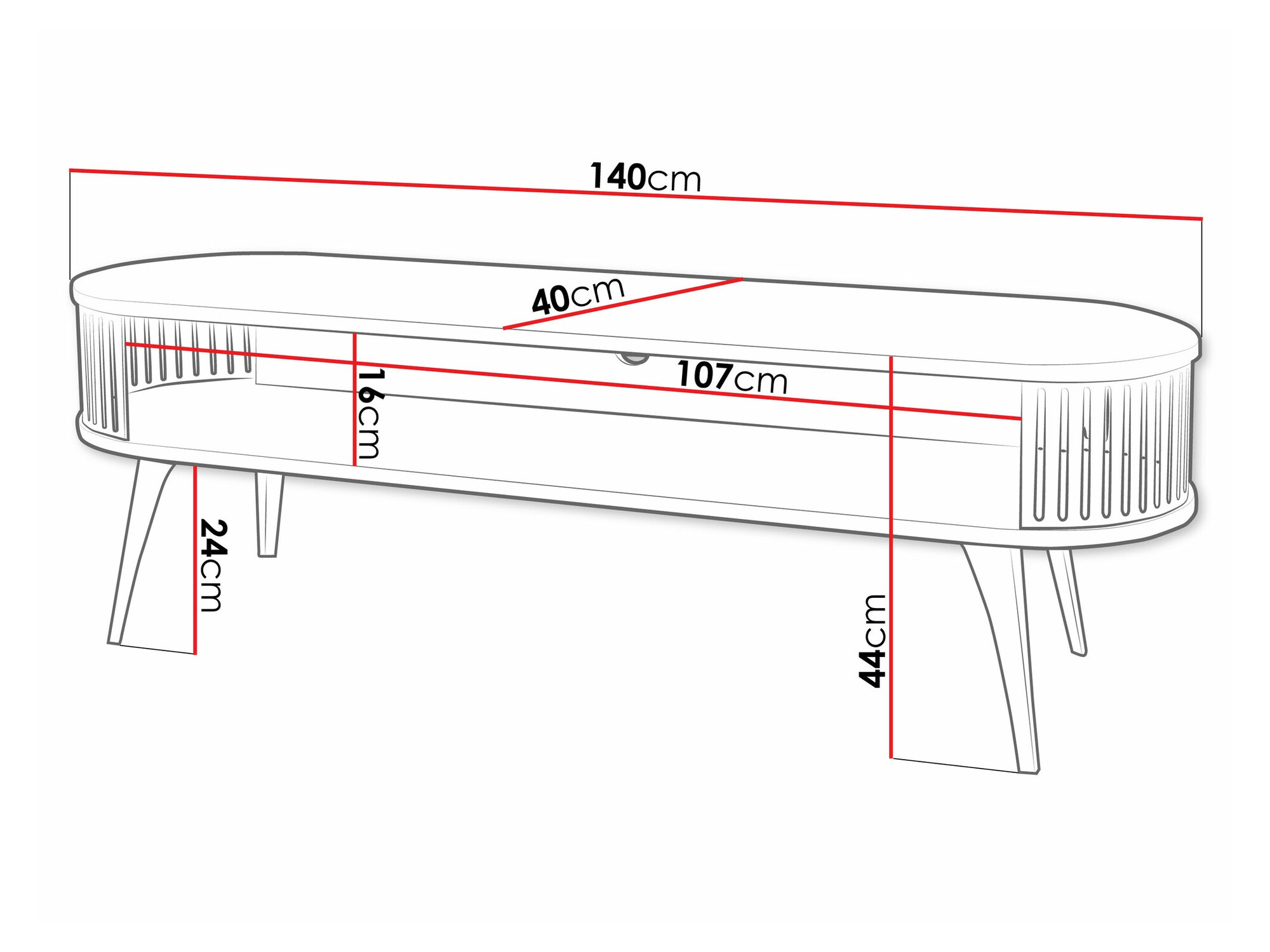 TV-meubel Vitum (Zwart + Wit)