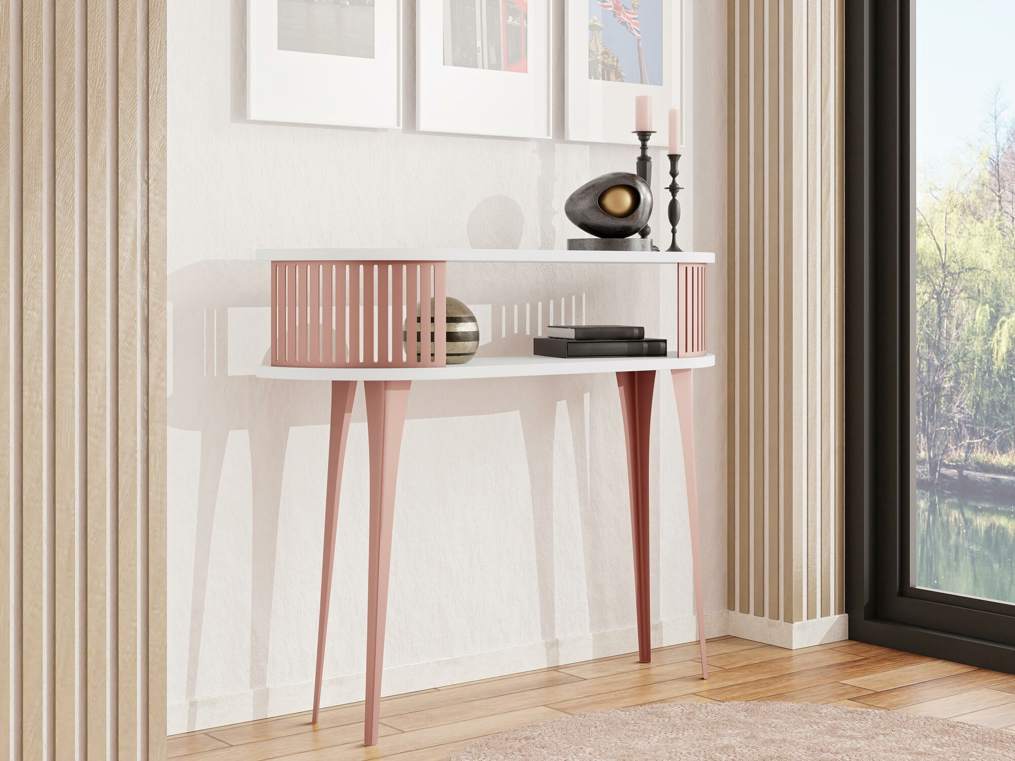 Wandtafel Vitum II (Roze + Wit)