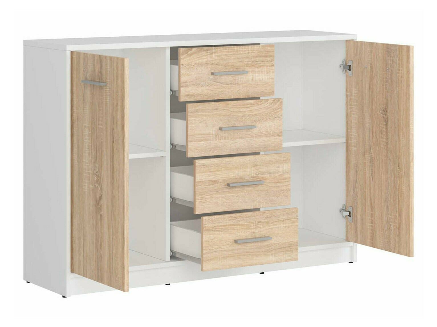 Slaapkamerset Novsore 149 (Wit + Sonoma eik)