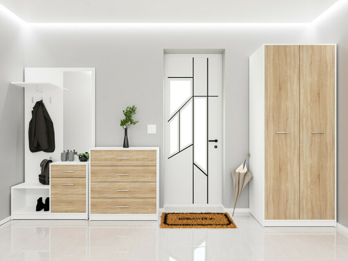 Gangmeubelset Novsore 154 (Wit + Sonoma eik)