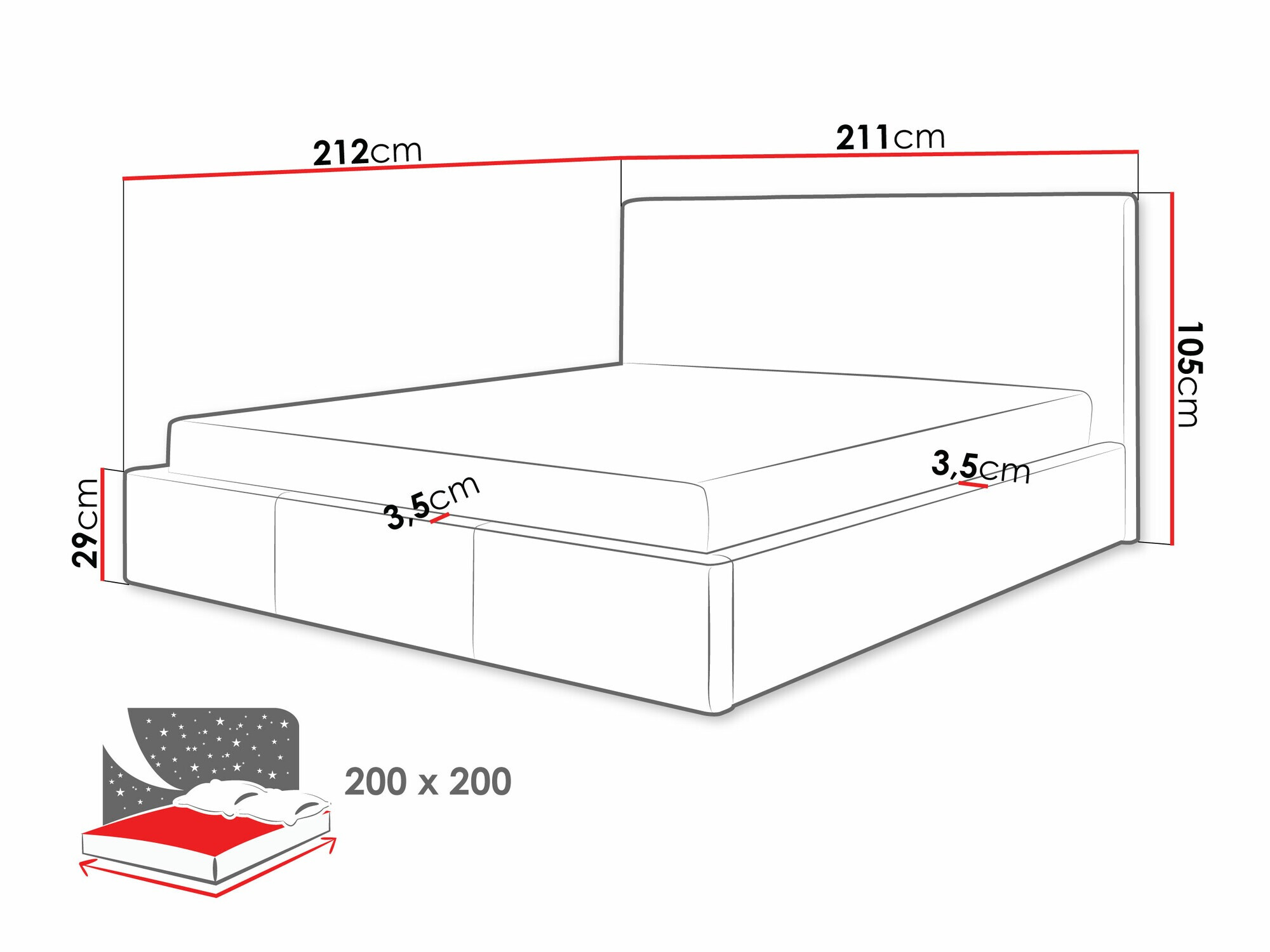 Bed ComfiDream 125 (Bergamo 97)