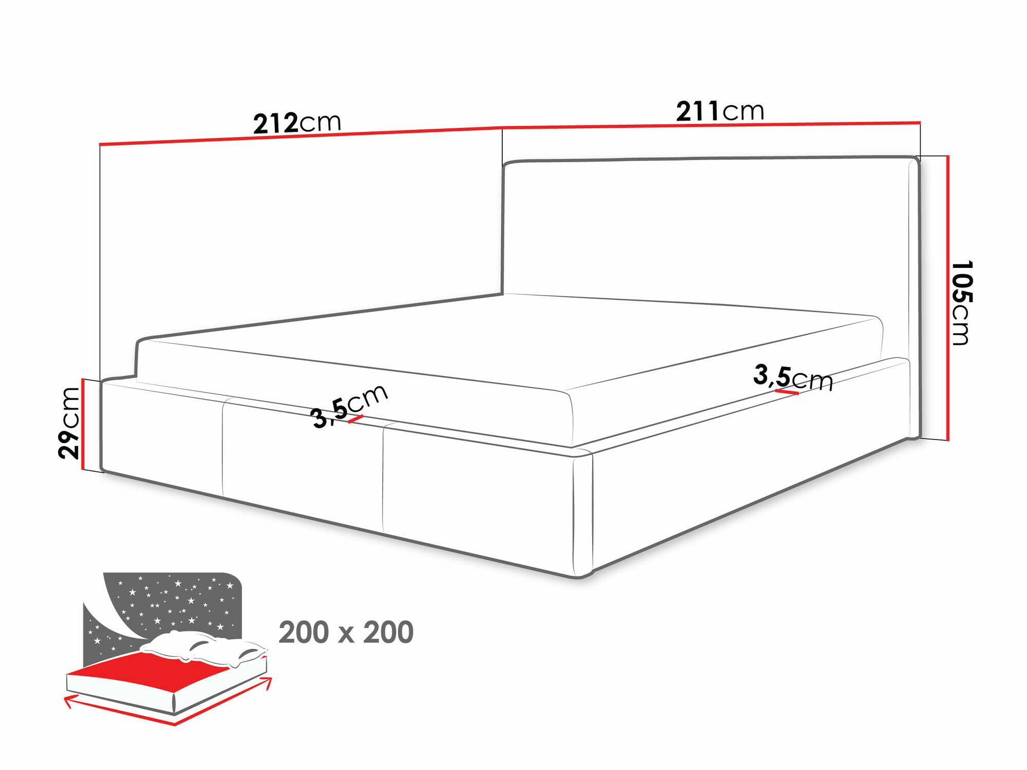 Bed ComfiDream Velora II (Lars 90)