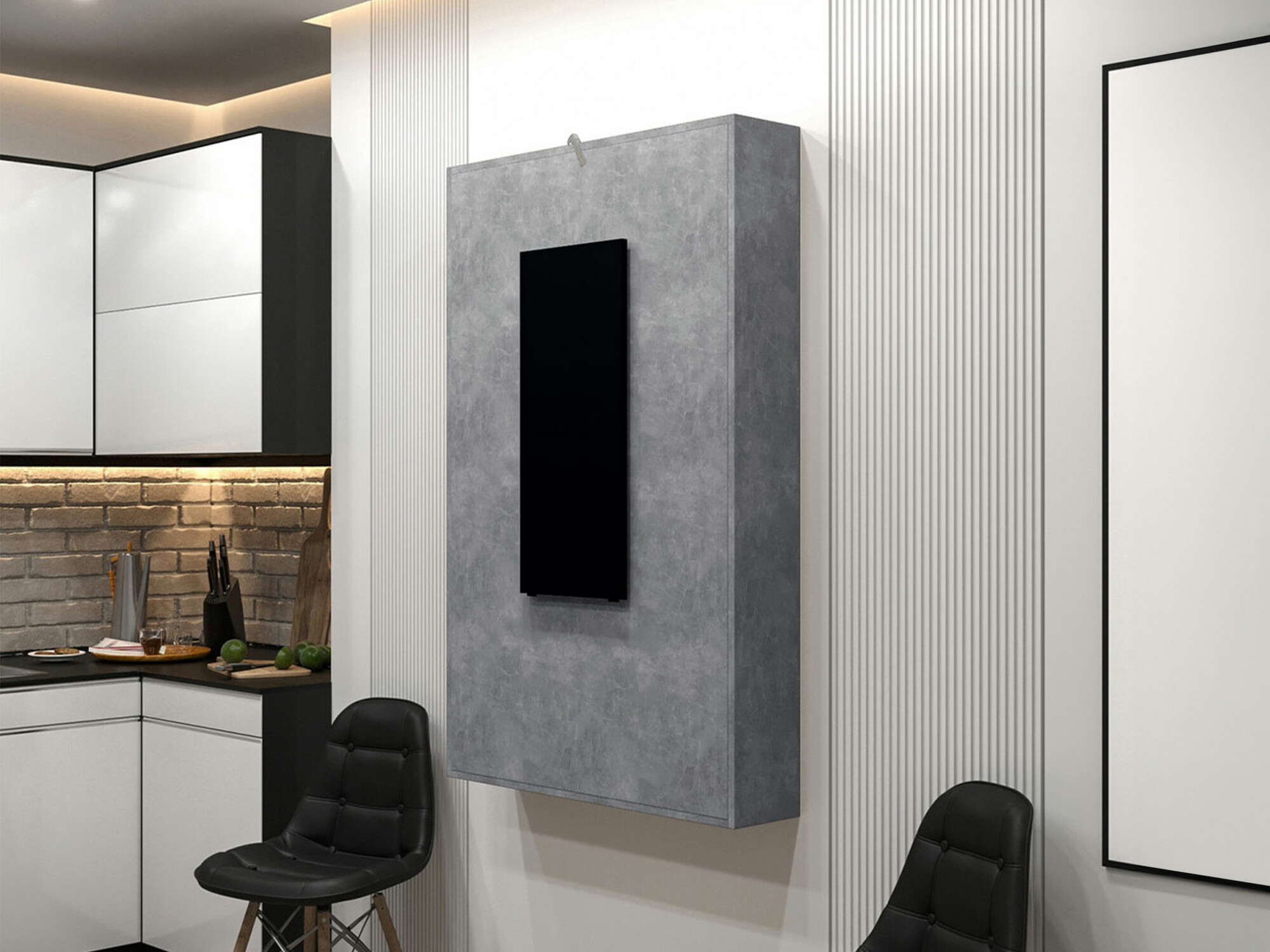 Inklapbare tafel Hartford 428 (Zwart + Beton)