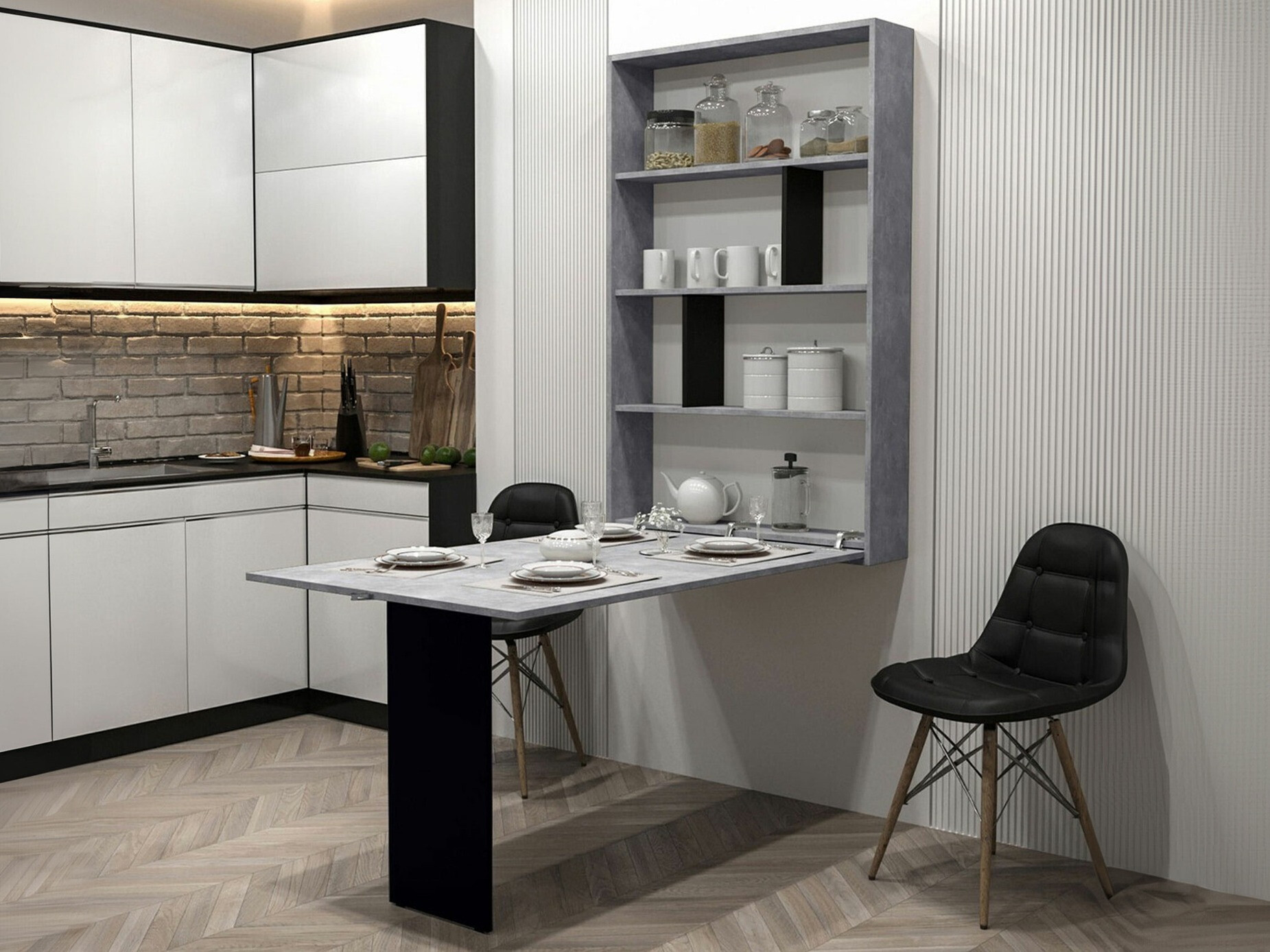 Vouwtafel Hartford 428 (Zwart + Beton)