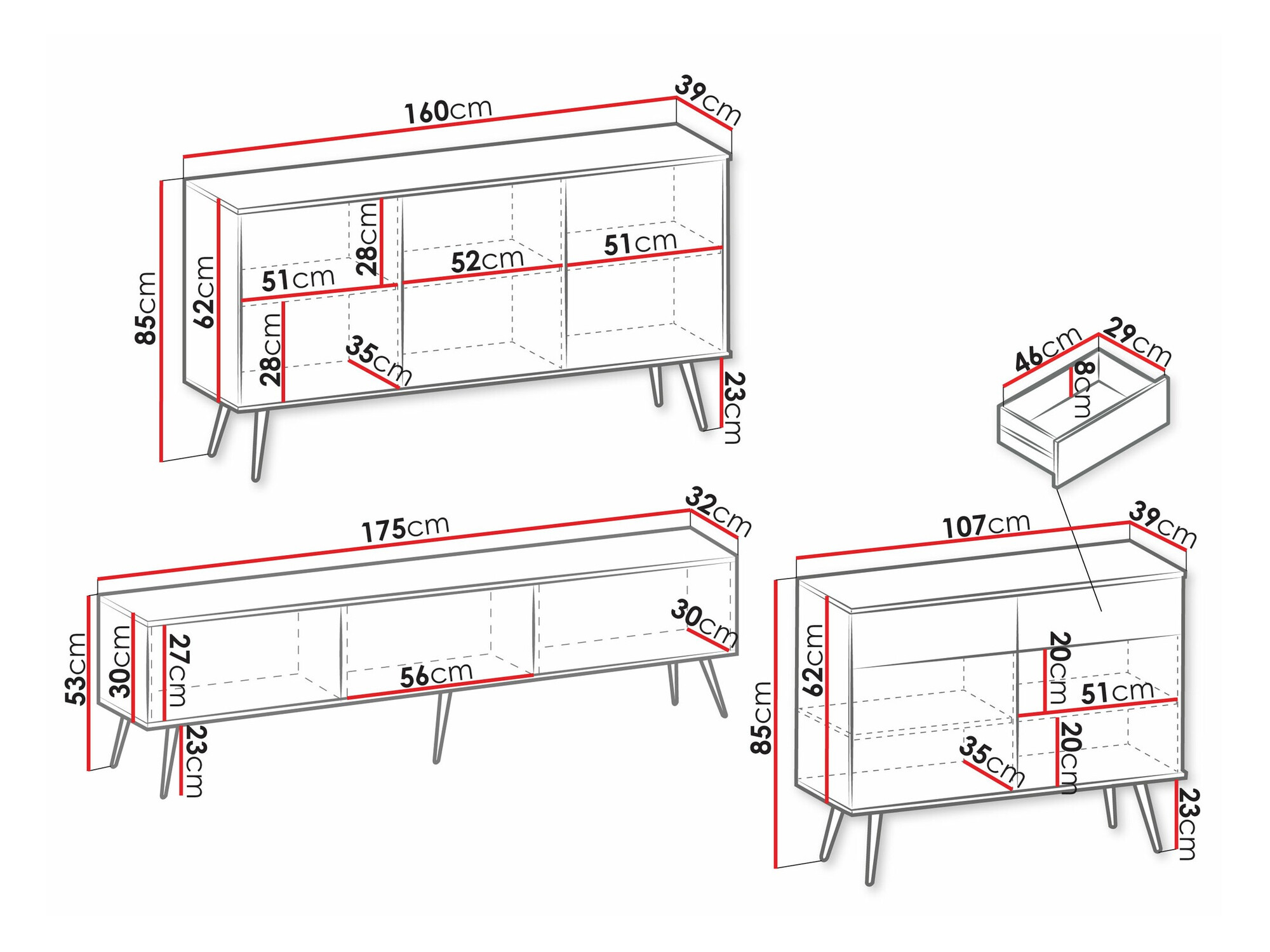 Woonkamerset Felduno 108 (Zwart + Gouden)