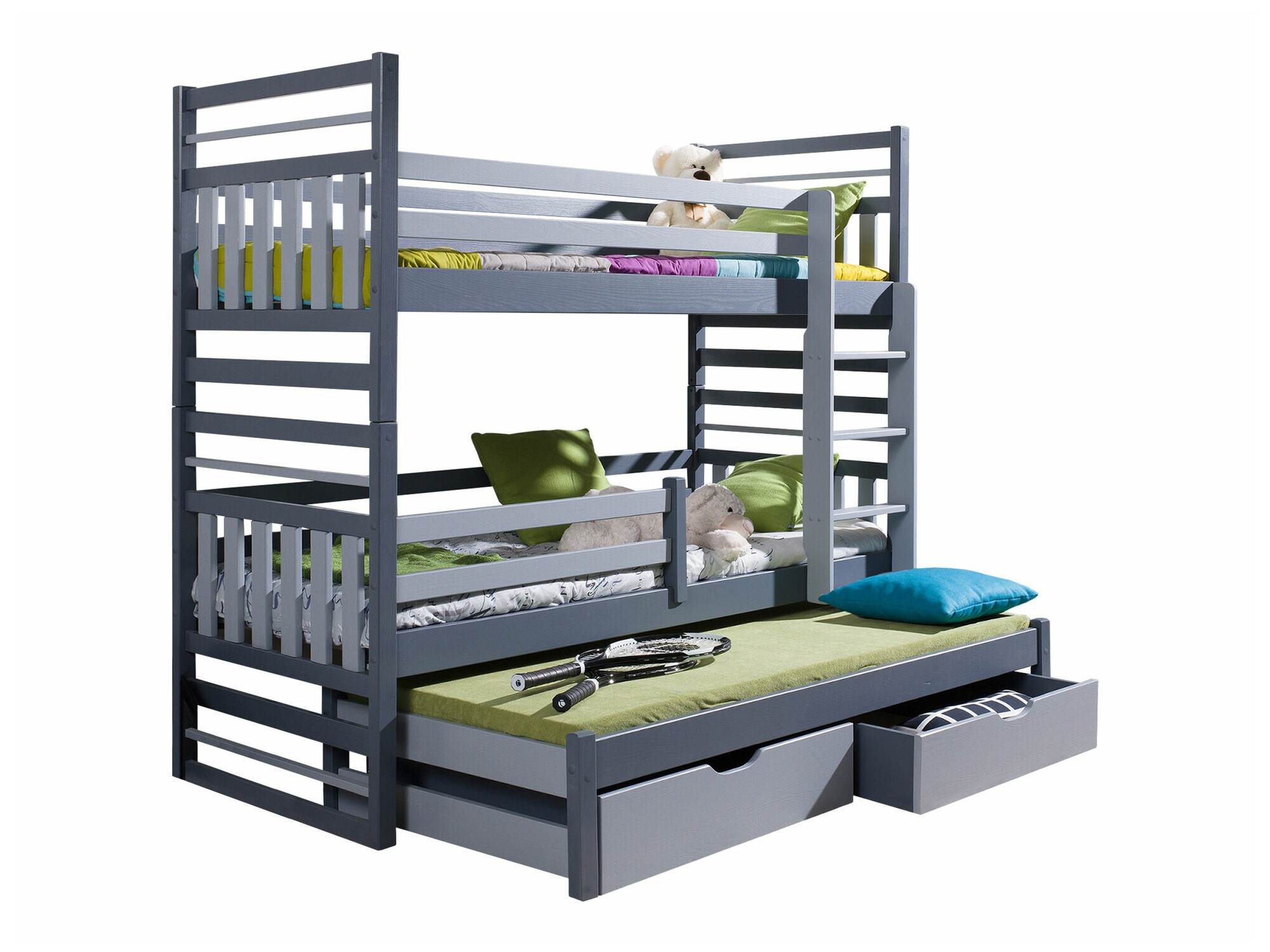 Stapelbed Henderson 124 (Grafiet + Grijs)